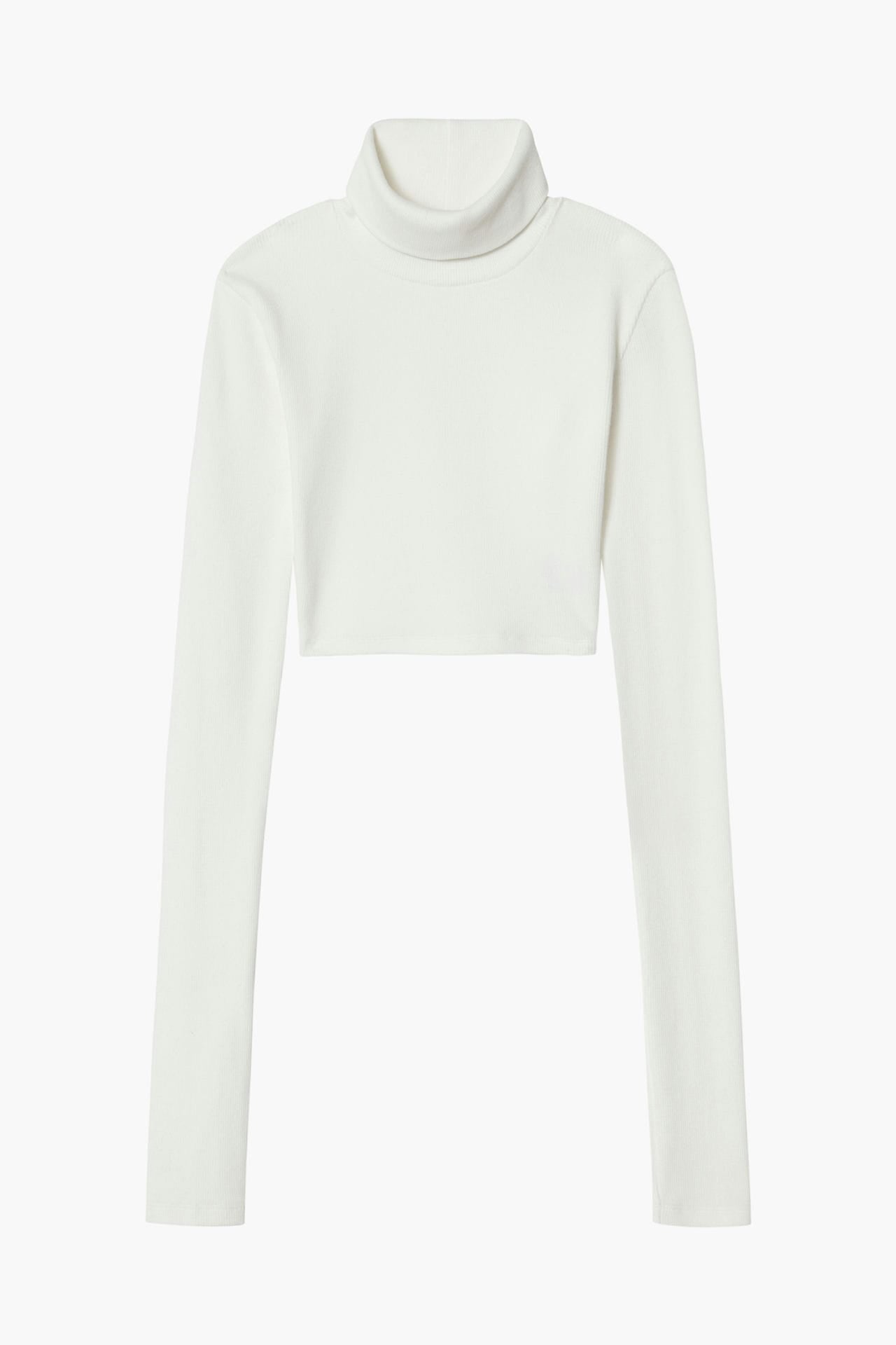 Neo Fitted Cropped Turtle Neck White
