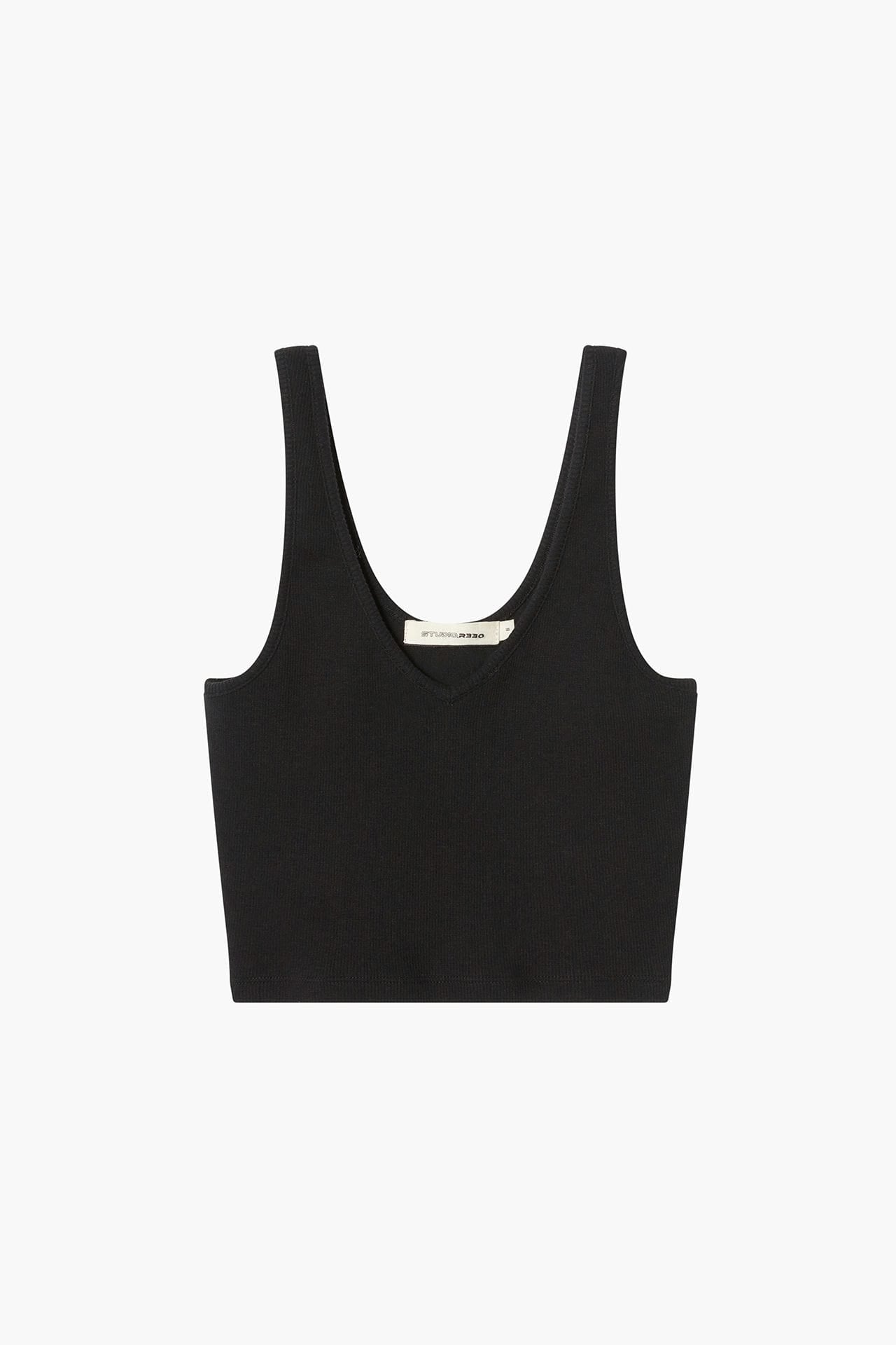 Neo Fitted Cropped Tank Black