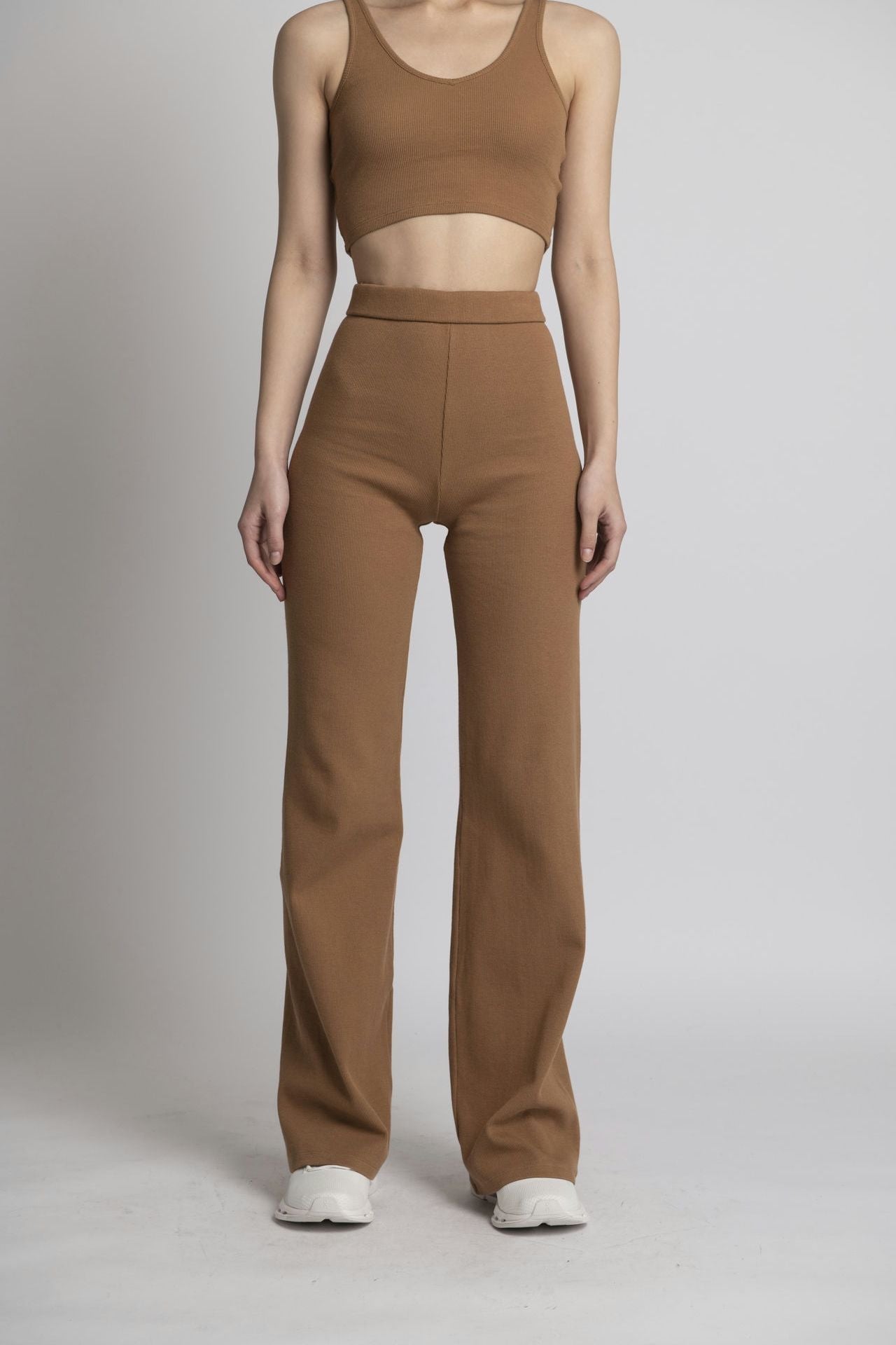 Neo Fitted Wide Pants Beige