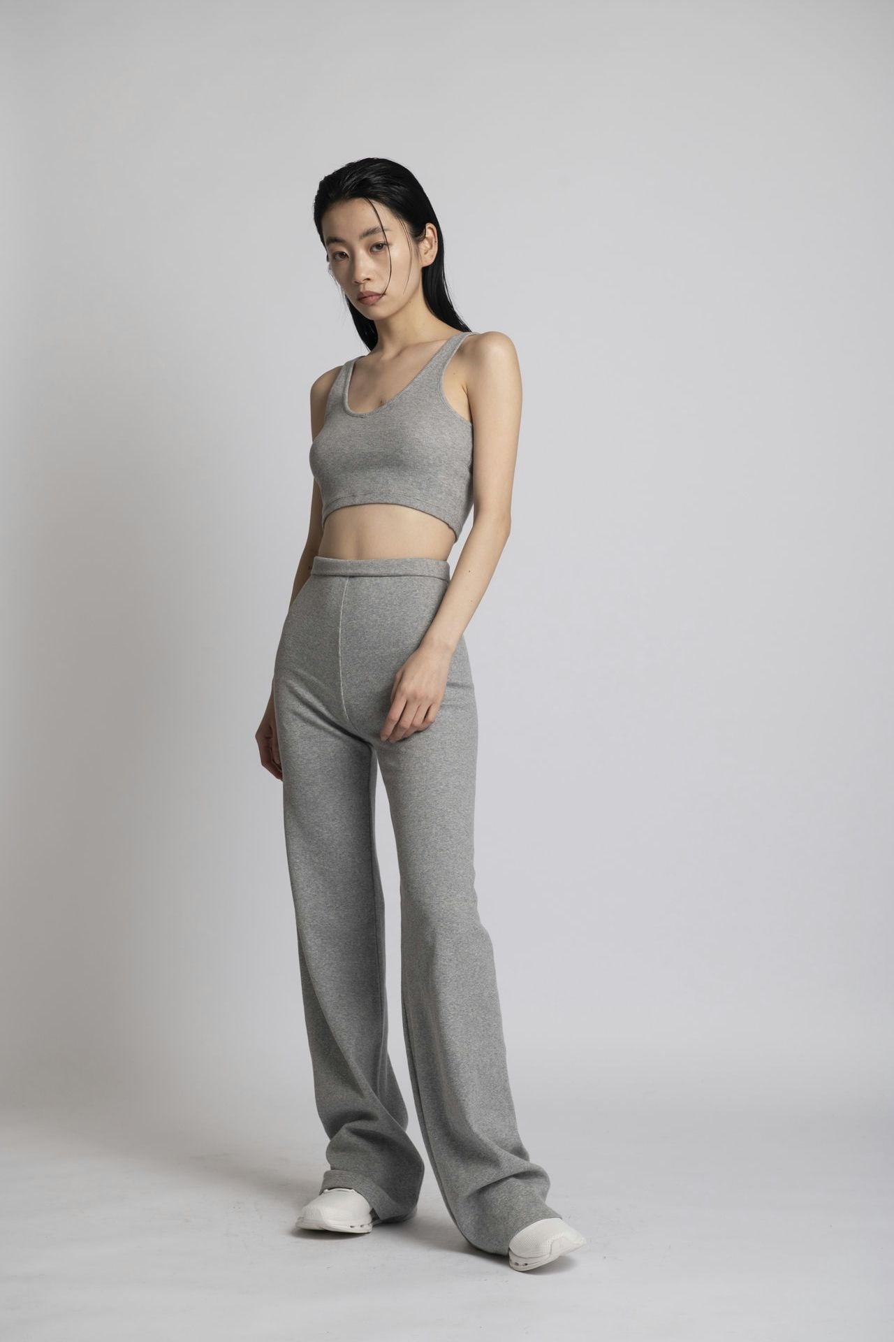 Neo Fitted Wide Pants Gray