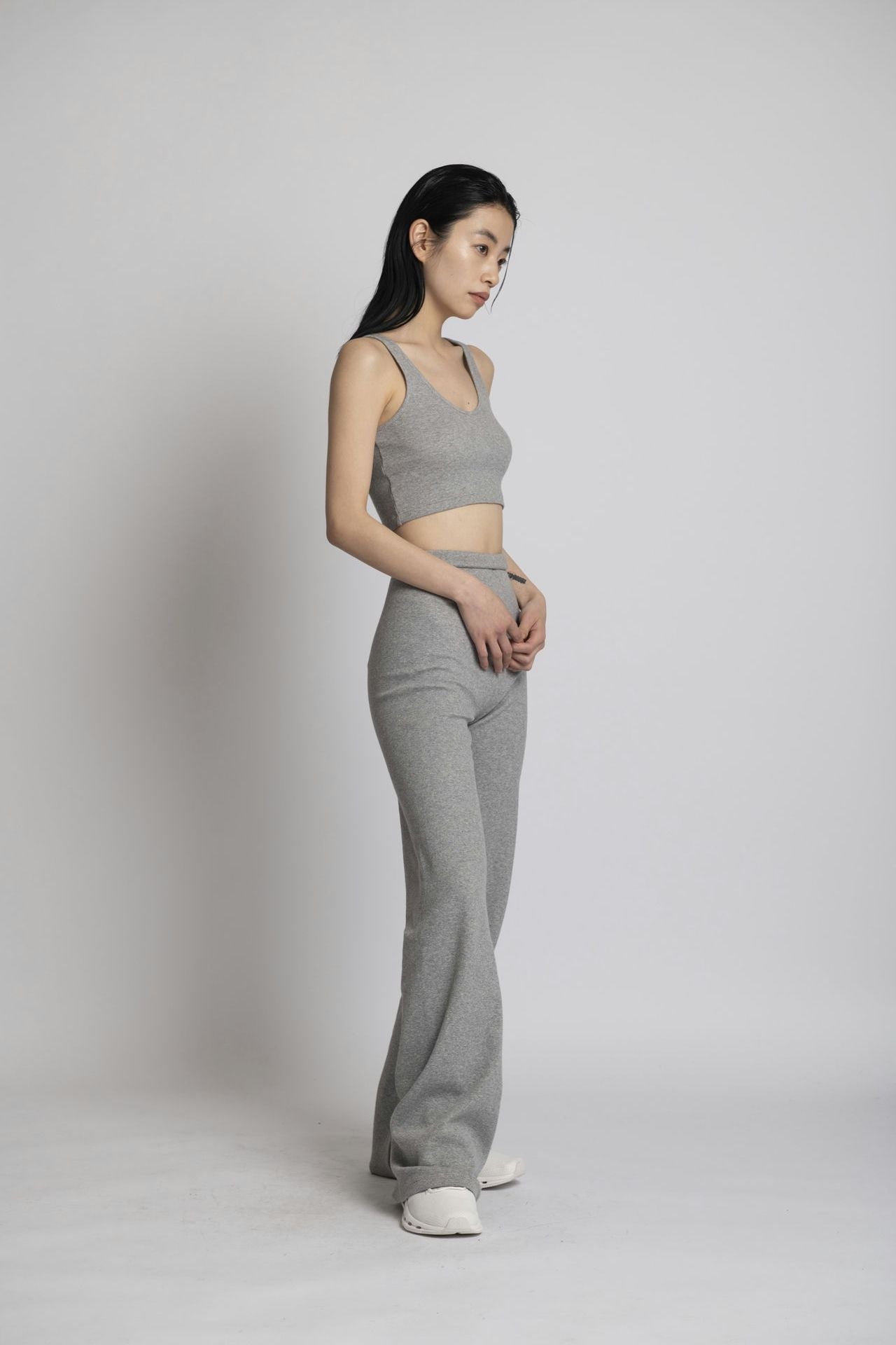 Neo Fitted Wide Pants Gray