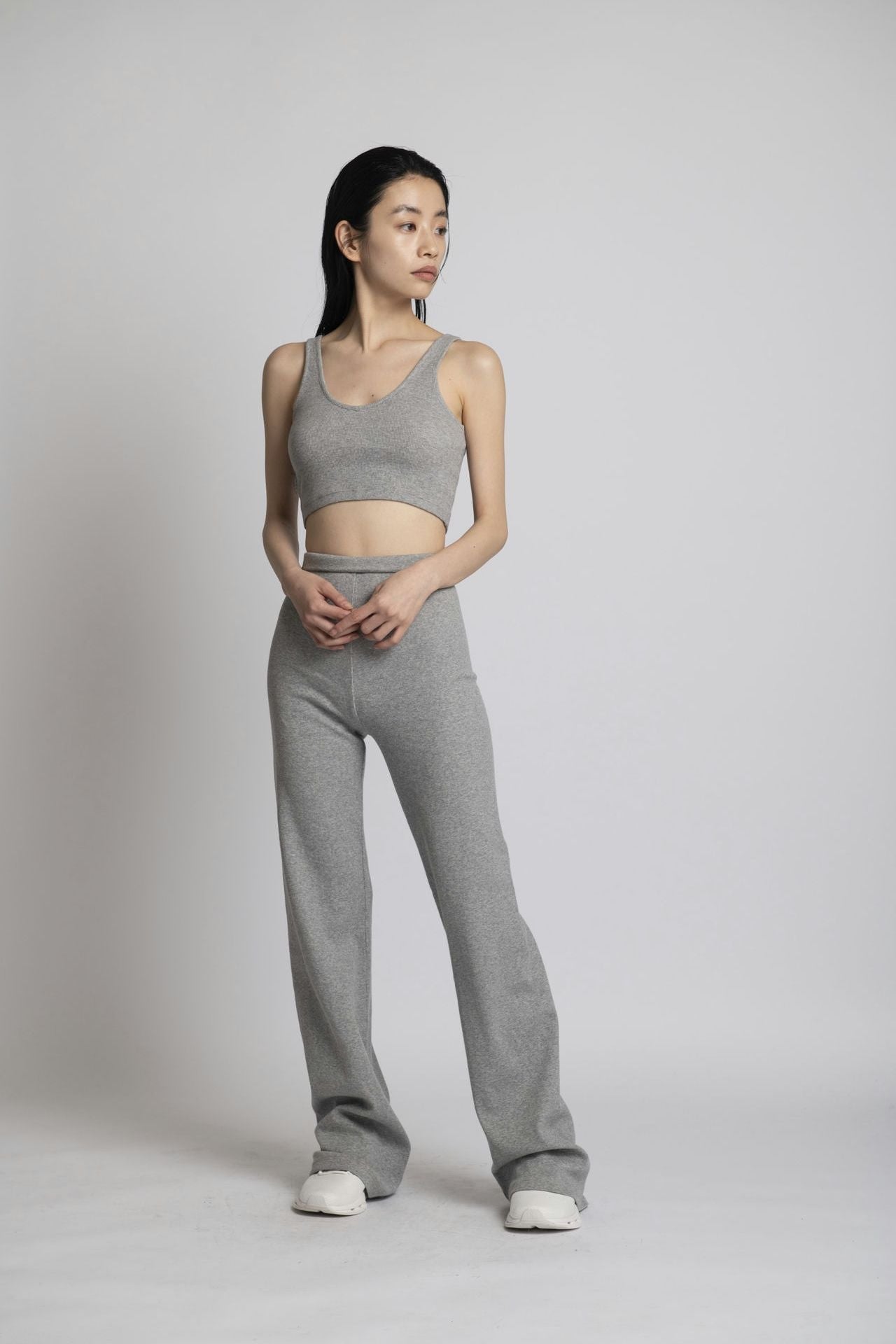 Neo Fitted Wide Pants Gray