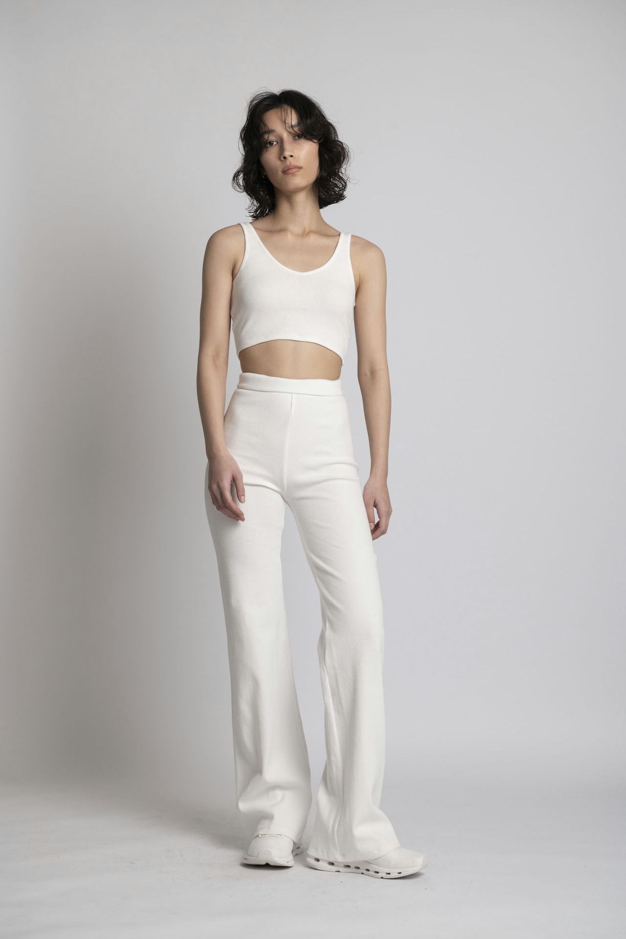 Neo Fitted Wide Pants White