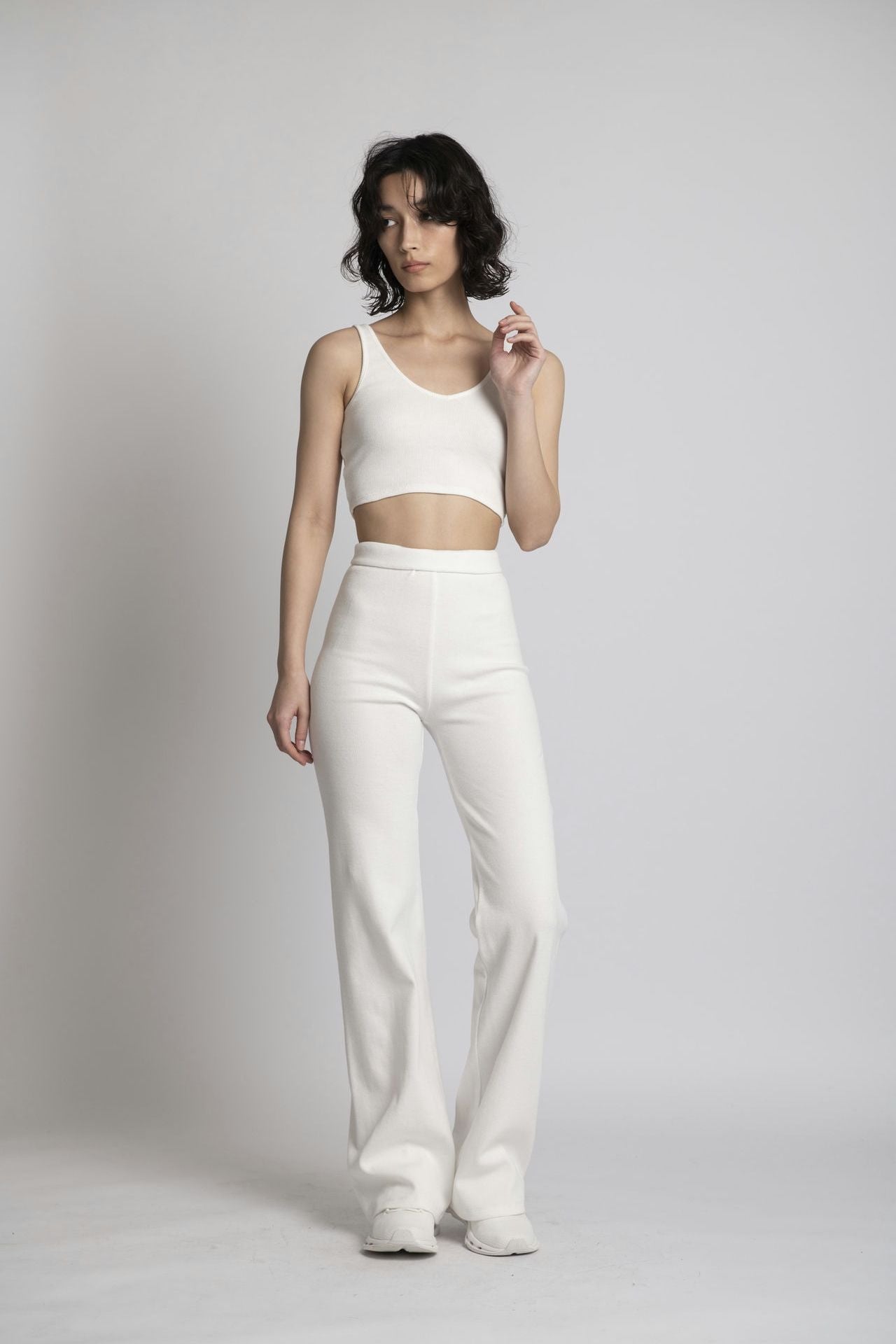 Neo Fitted Wide Pants White