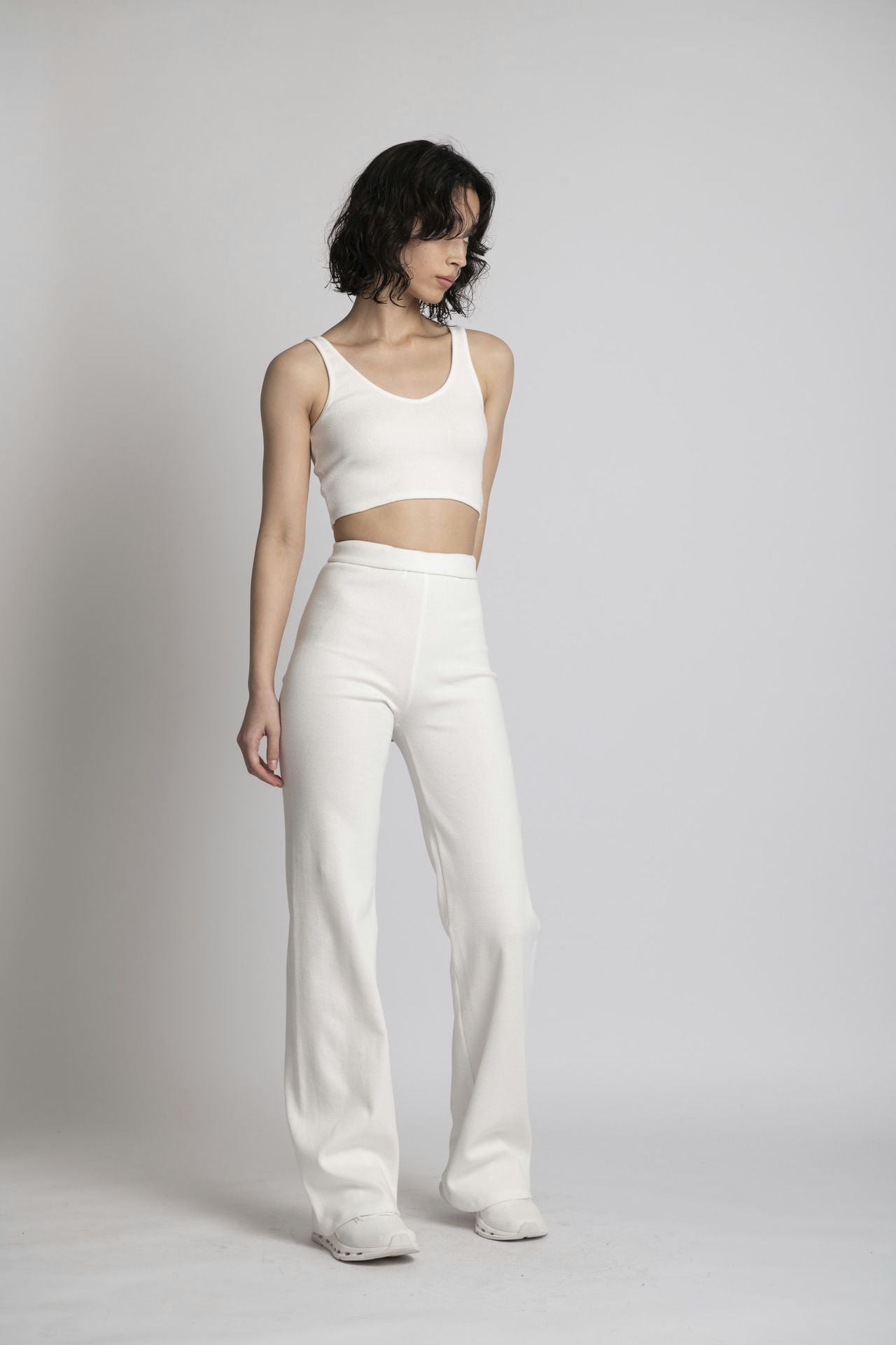 Neo Fitted Wide Pants White