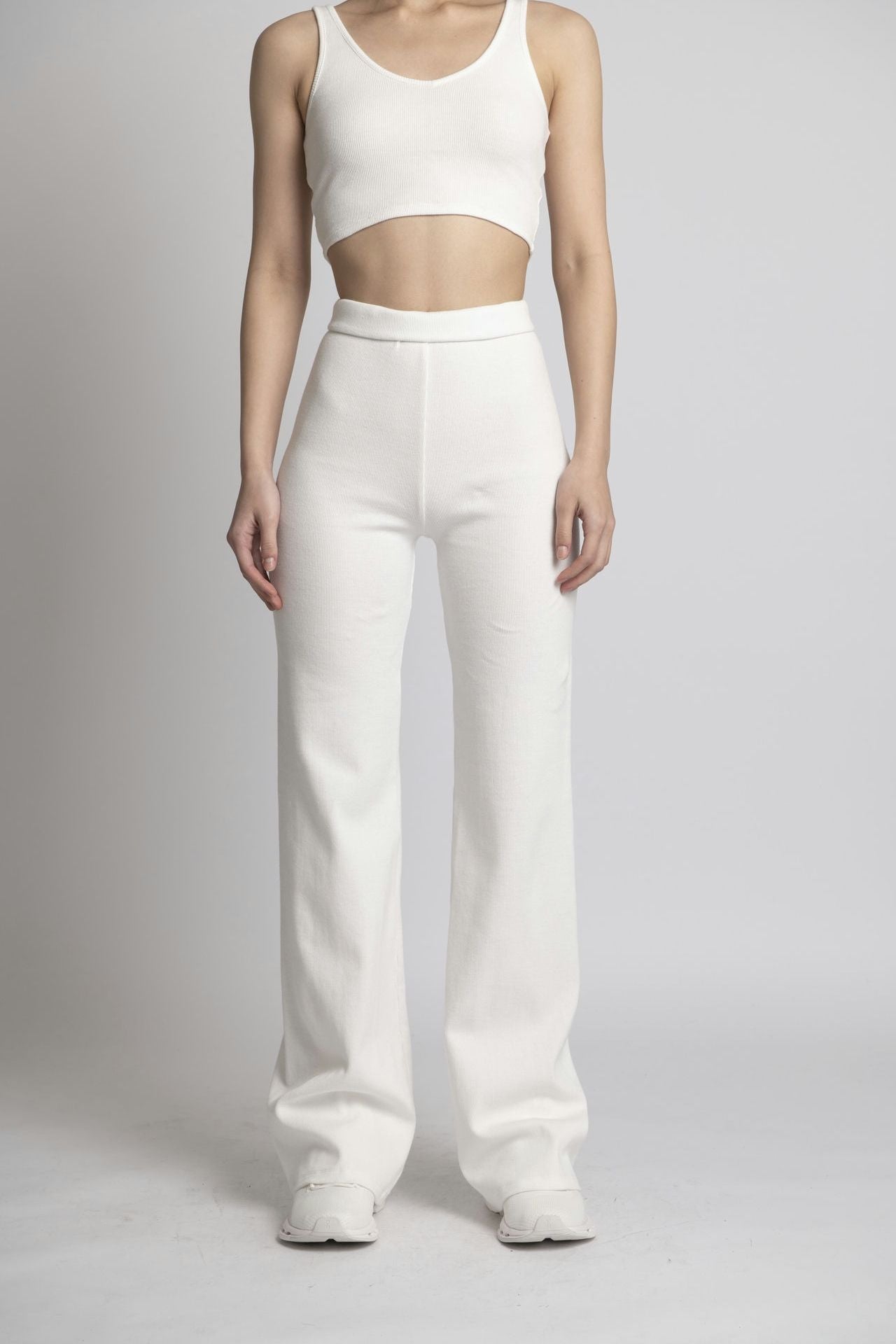 Neo Fitted Wide Pants White