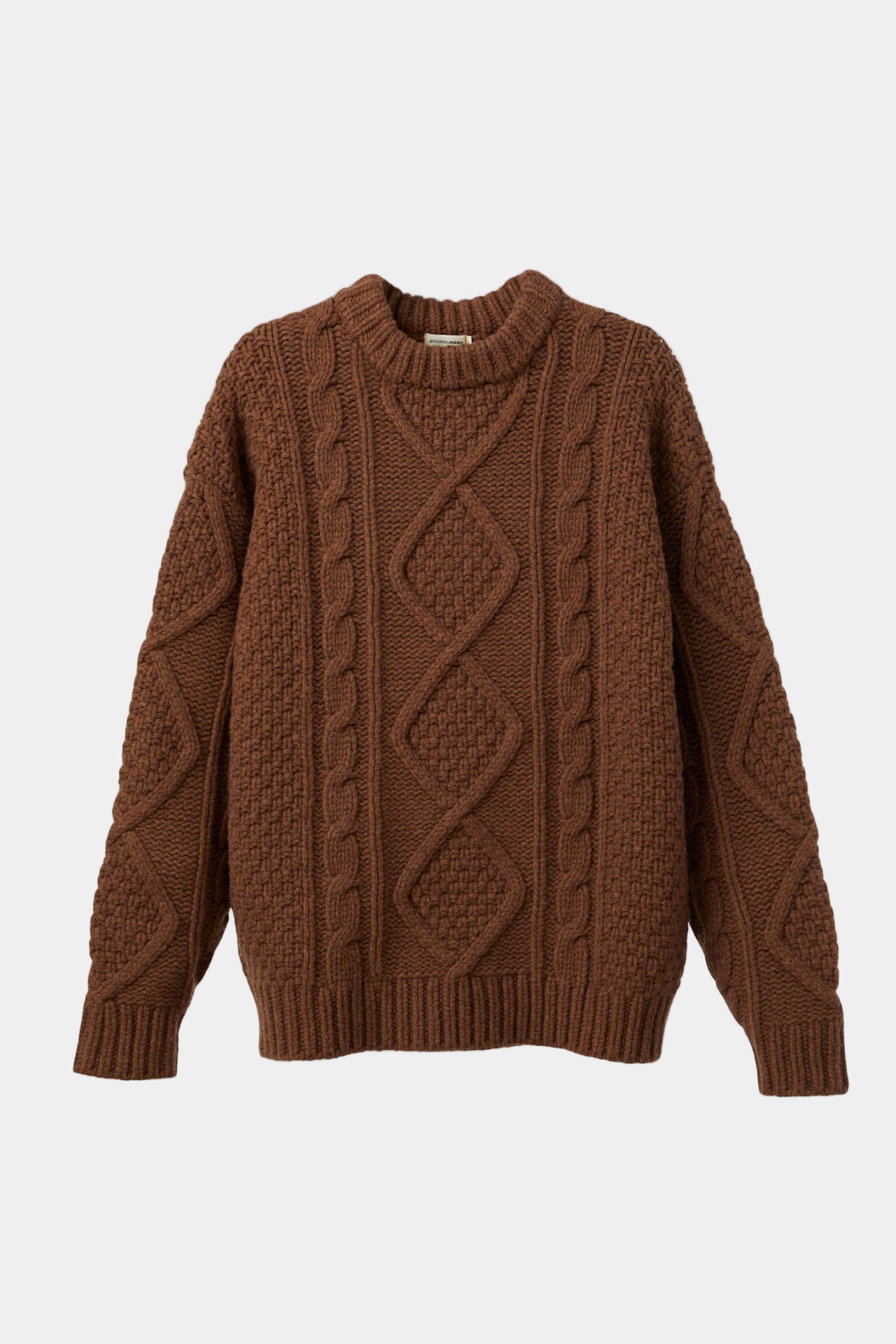 Unisex Cable Knit Sweater Dark Brown