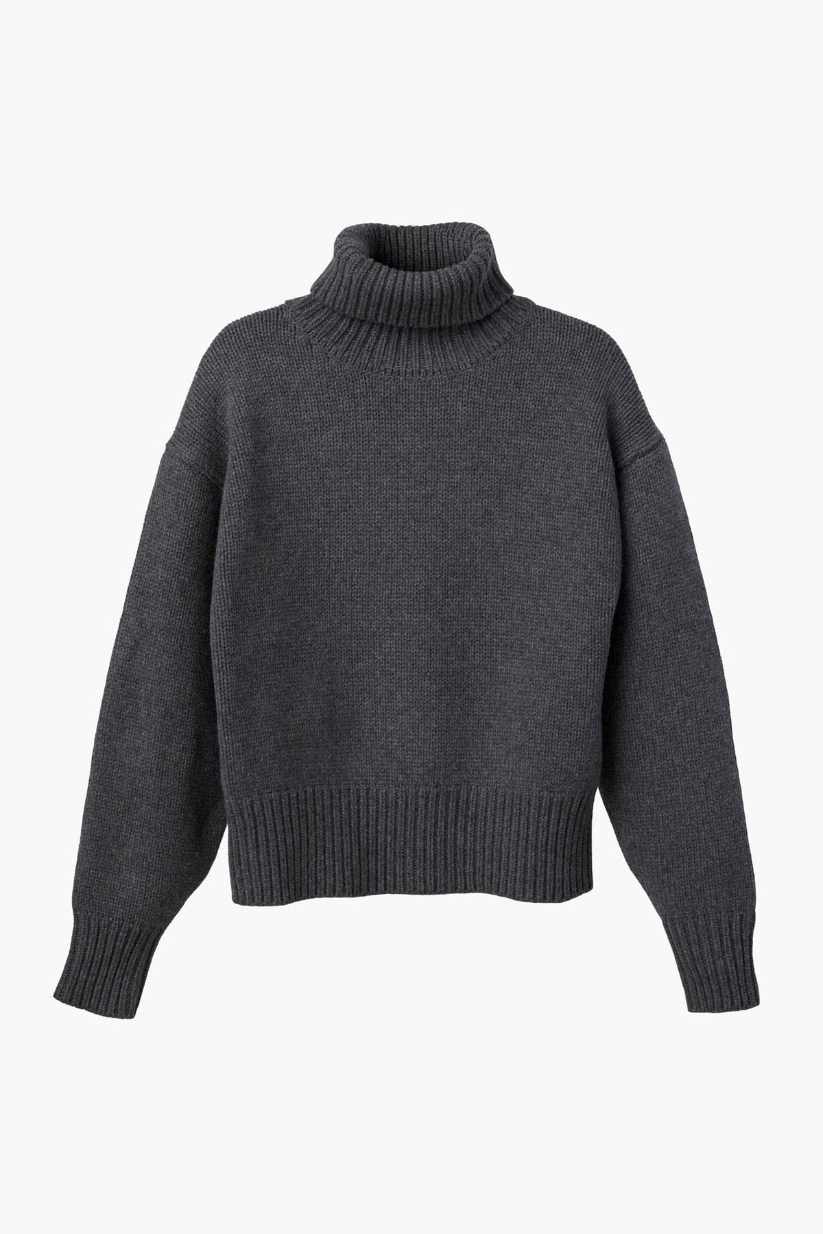 Turtle Neck Knit Sweater Gray
