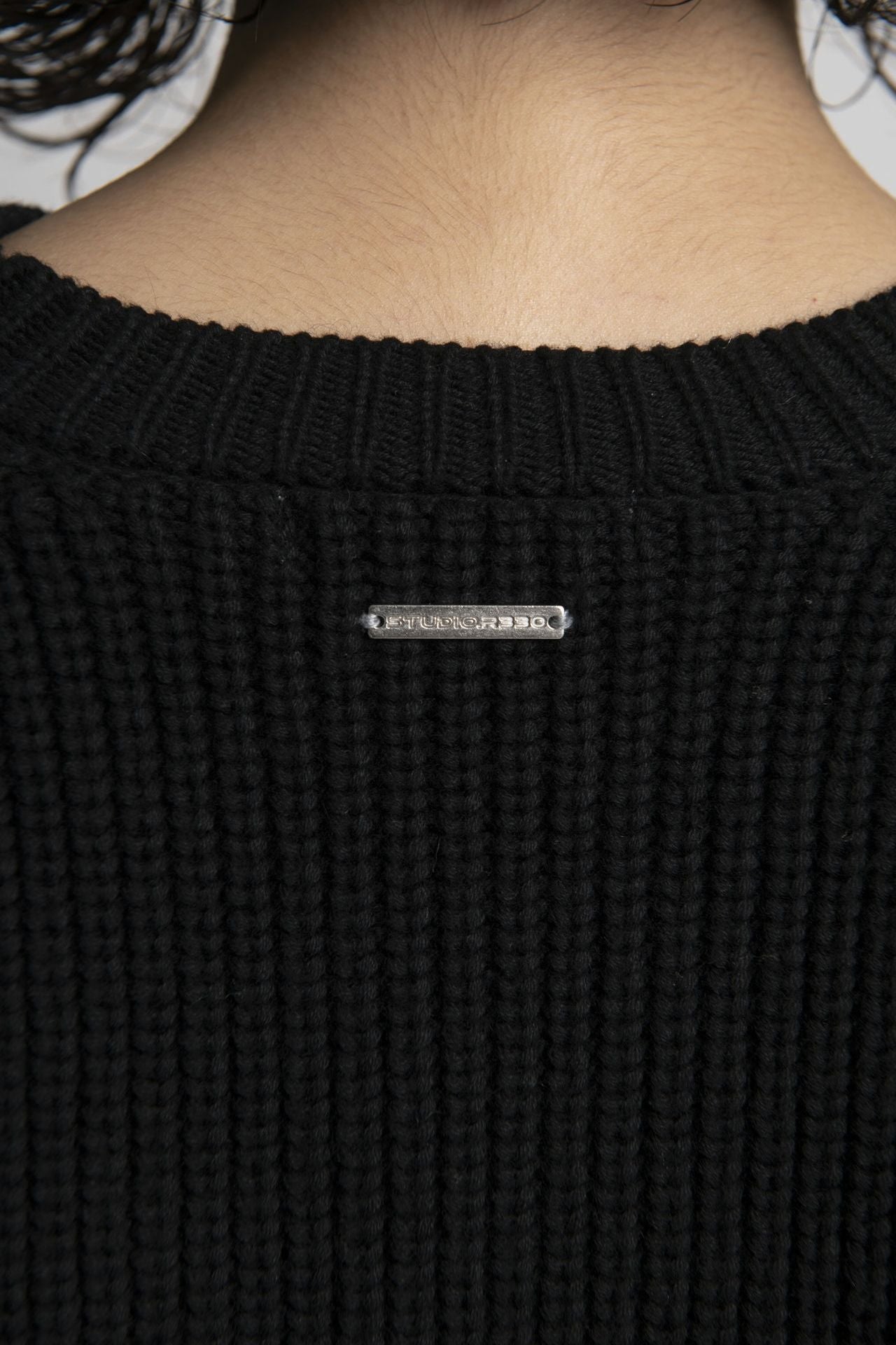 Organic Cotton Cropped Knit Black