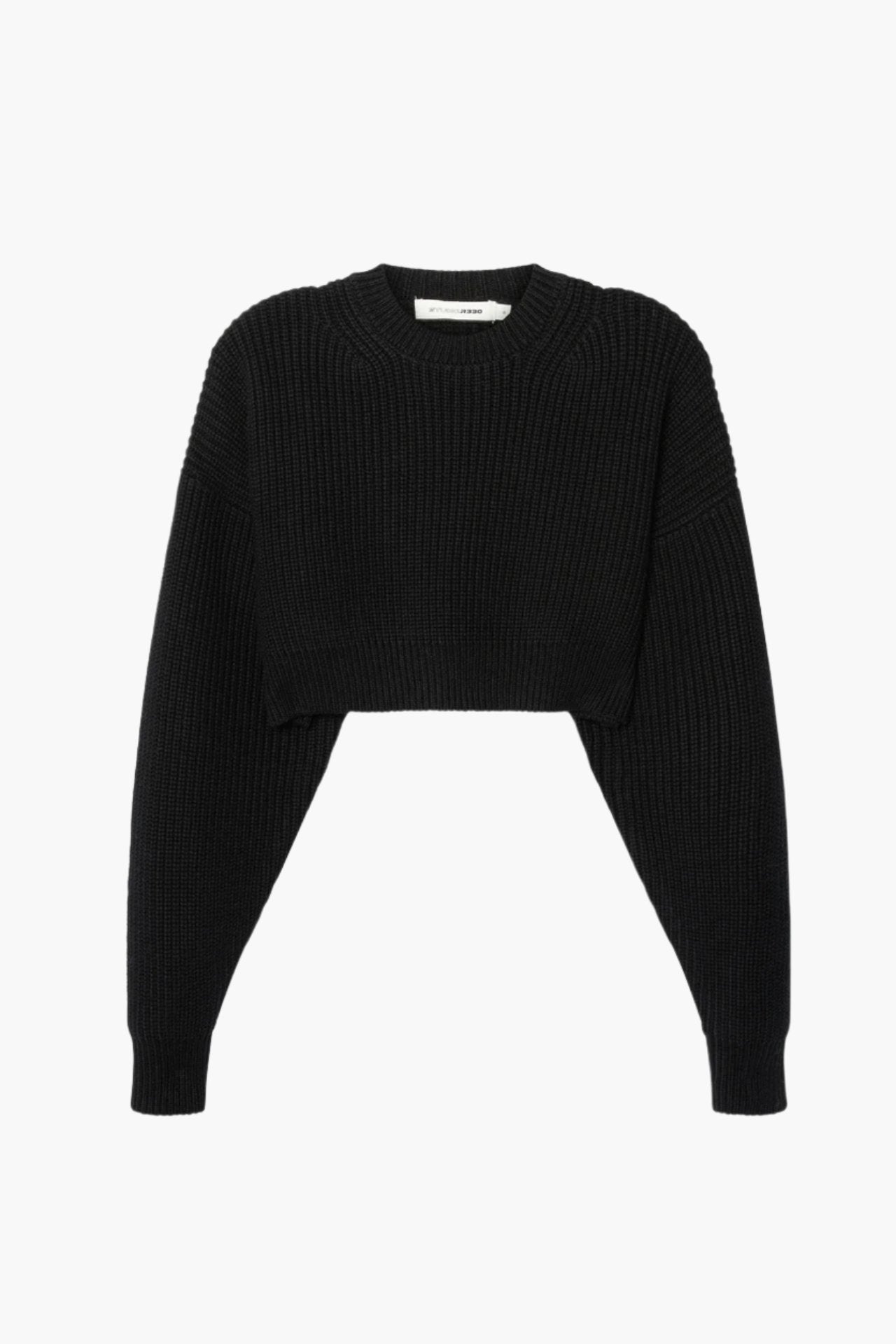 Organic Cotton Cropped Knit Black