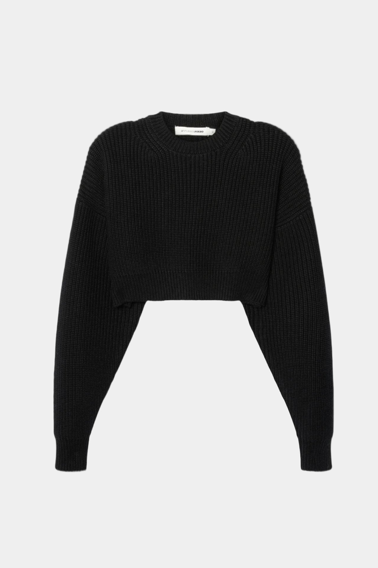 Organic Cotton Cropped Knit Black