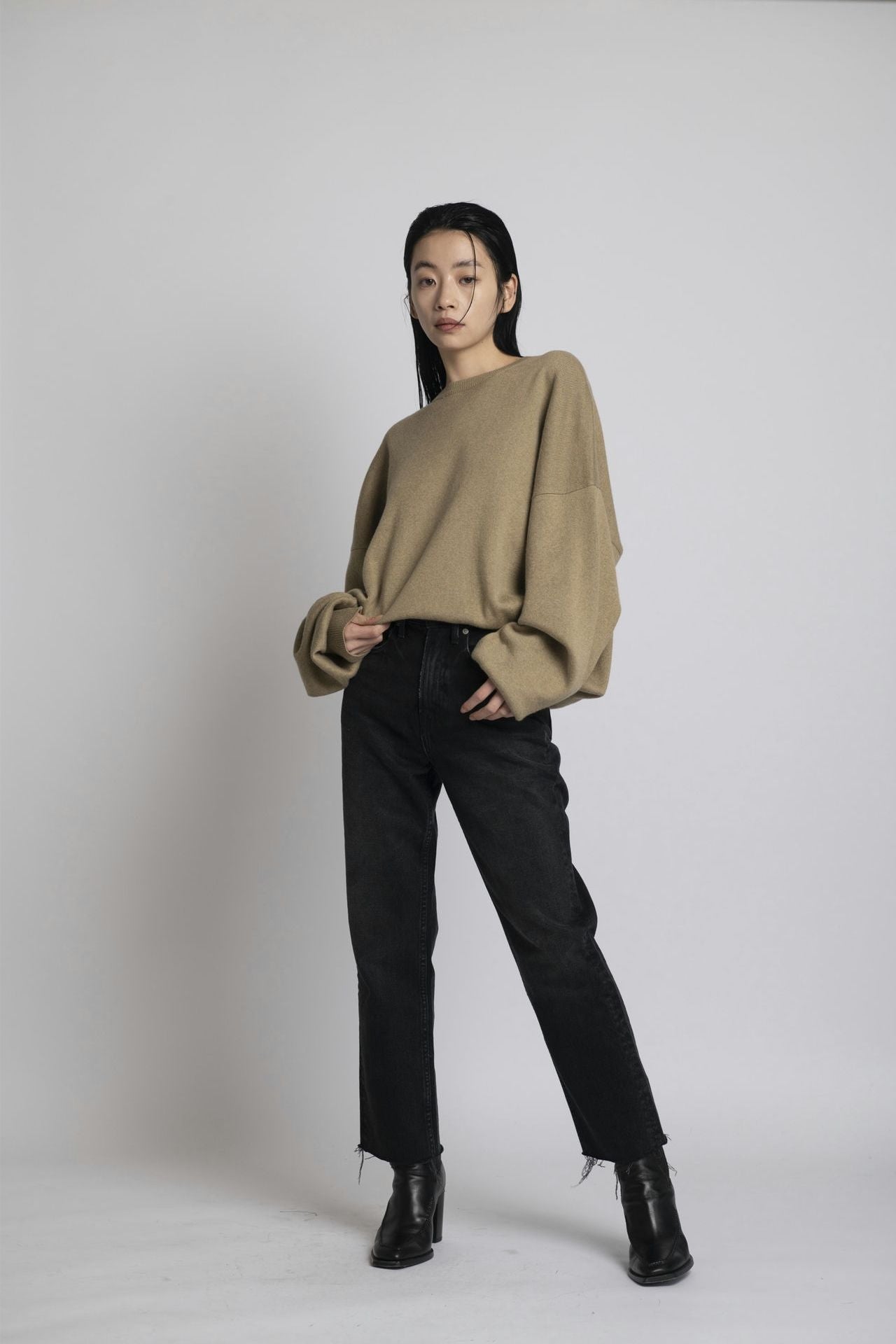 Unisex Organic Cotton Oversized Knit Olive