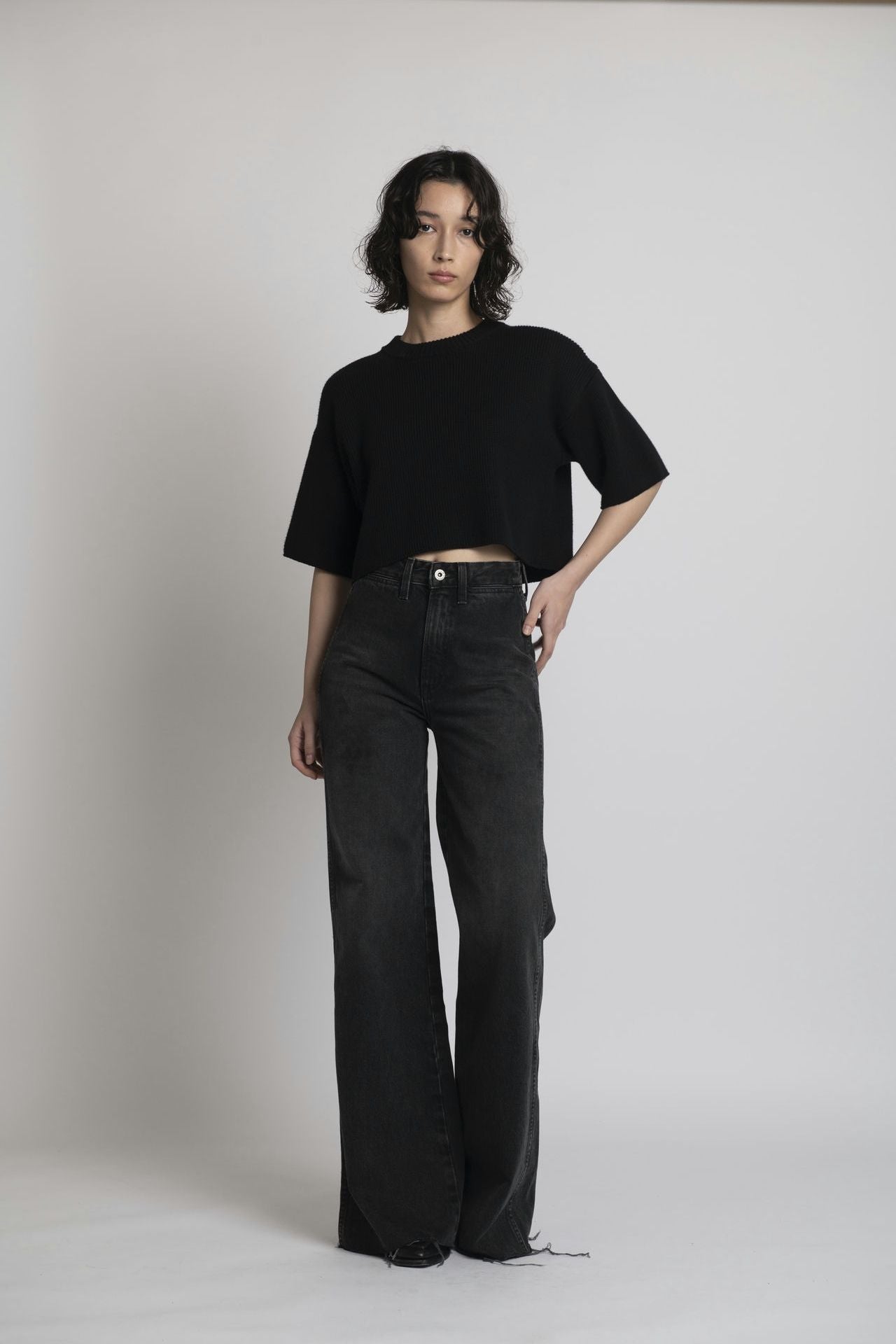 Organic Cotton Boxed Knit Black