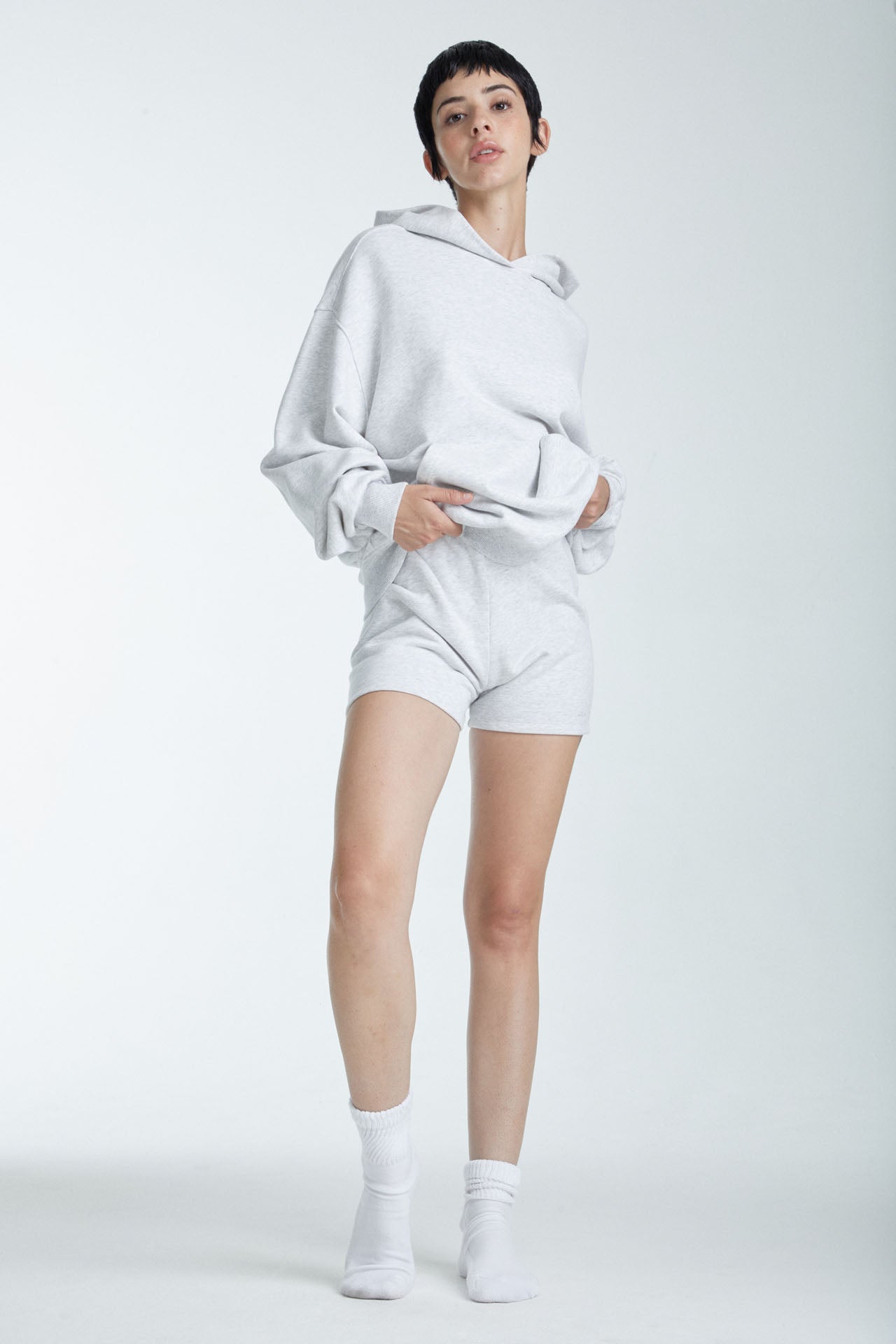 Women's Fitted Sweat Shorts Grey