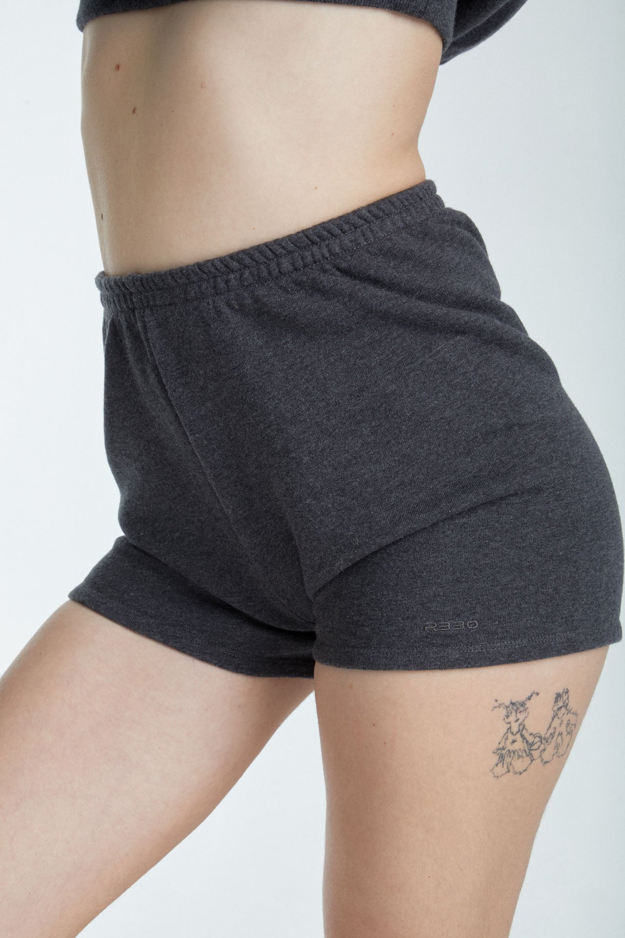 Women's Fitted Sweat Shorts Charcoal