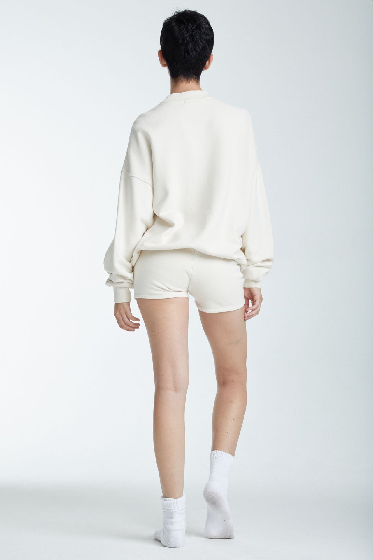 Women's Fitted Sweat Shorts Ecru