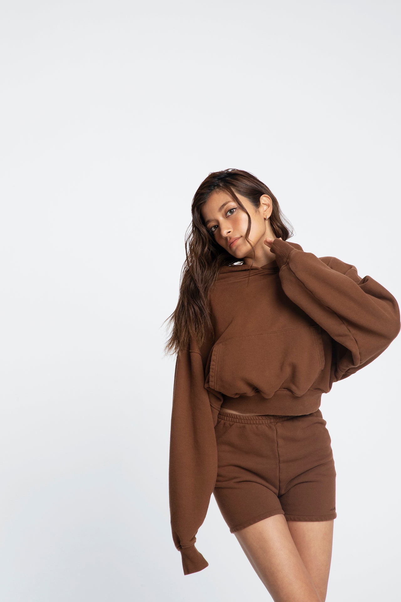 Women's Fitted Sweat Shorts Brown