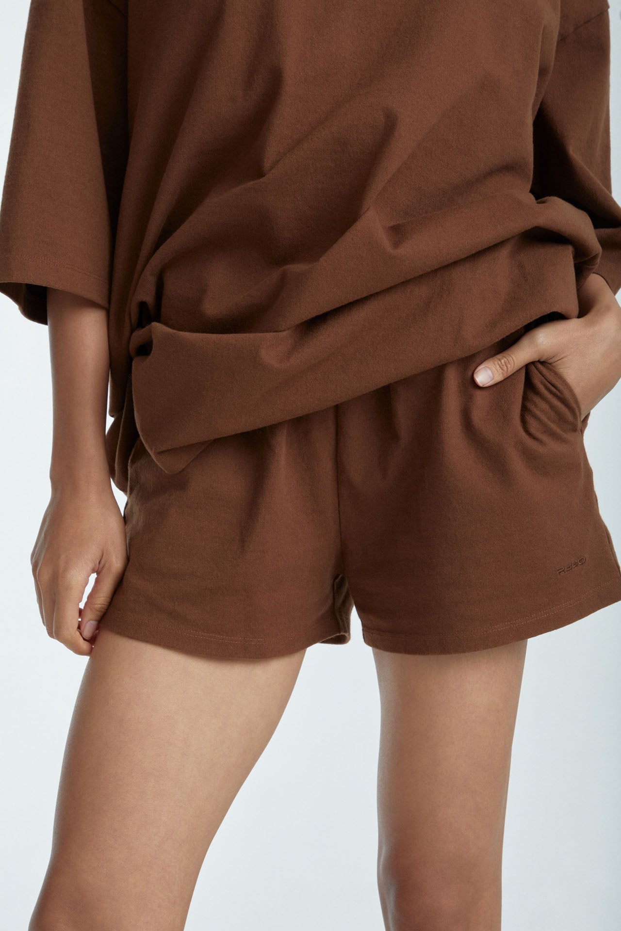 Women's Heavy weight Cotton Shorts Brown