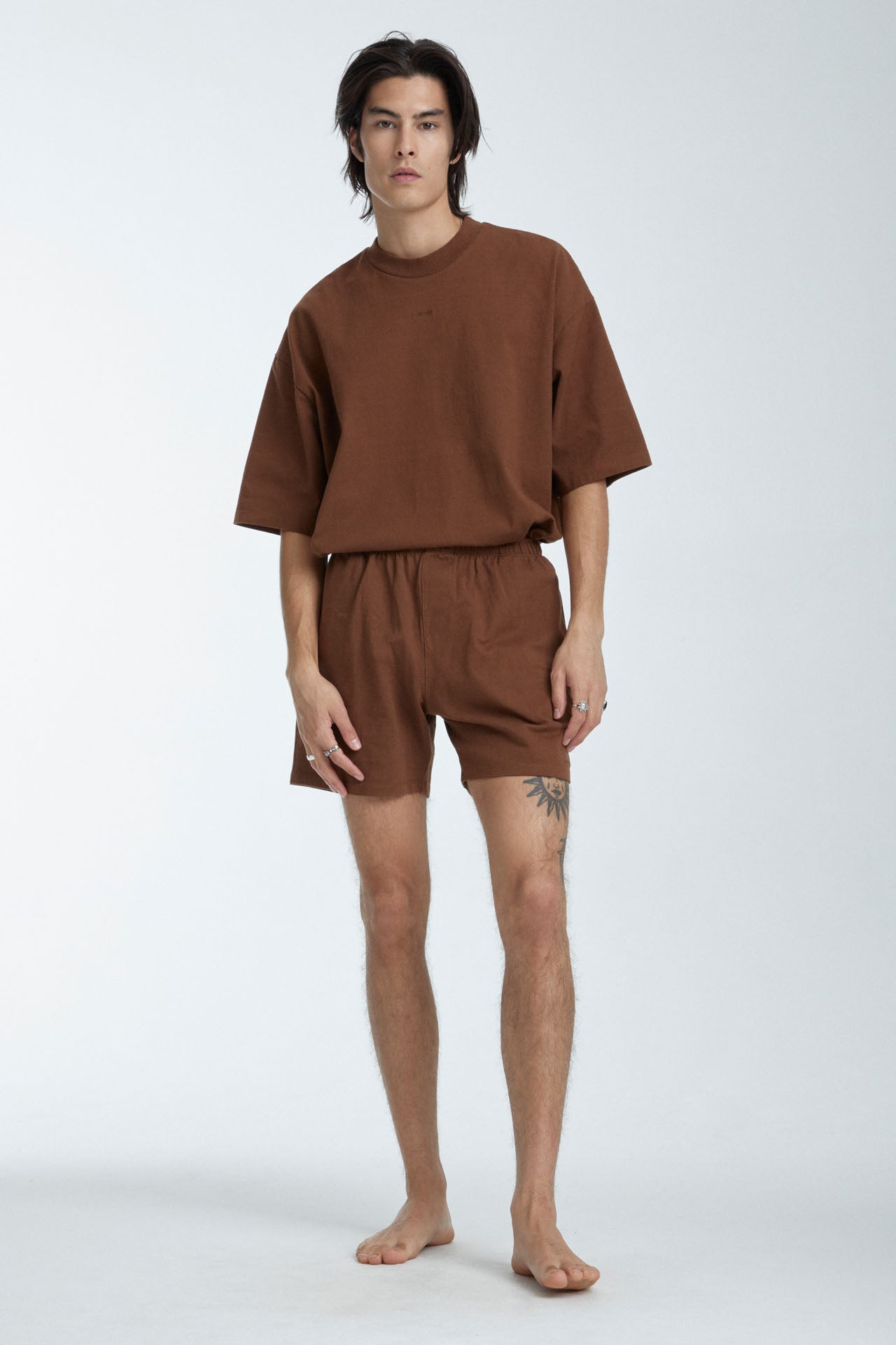 Unisex Heavy weight Cotton Shorts Brown