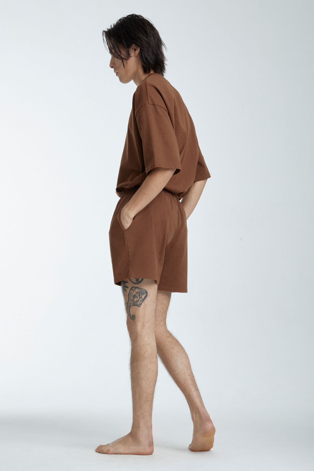 Unisex Heavy weight Cotton Shorts Brown
