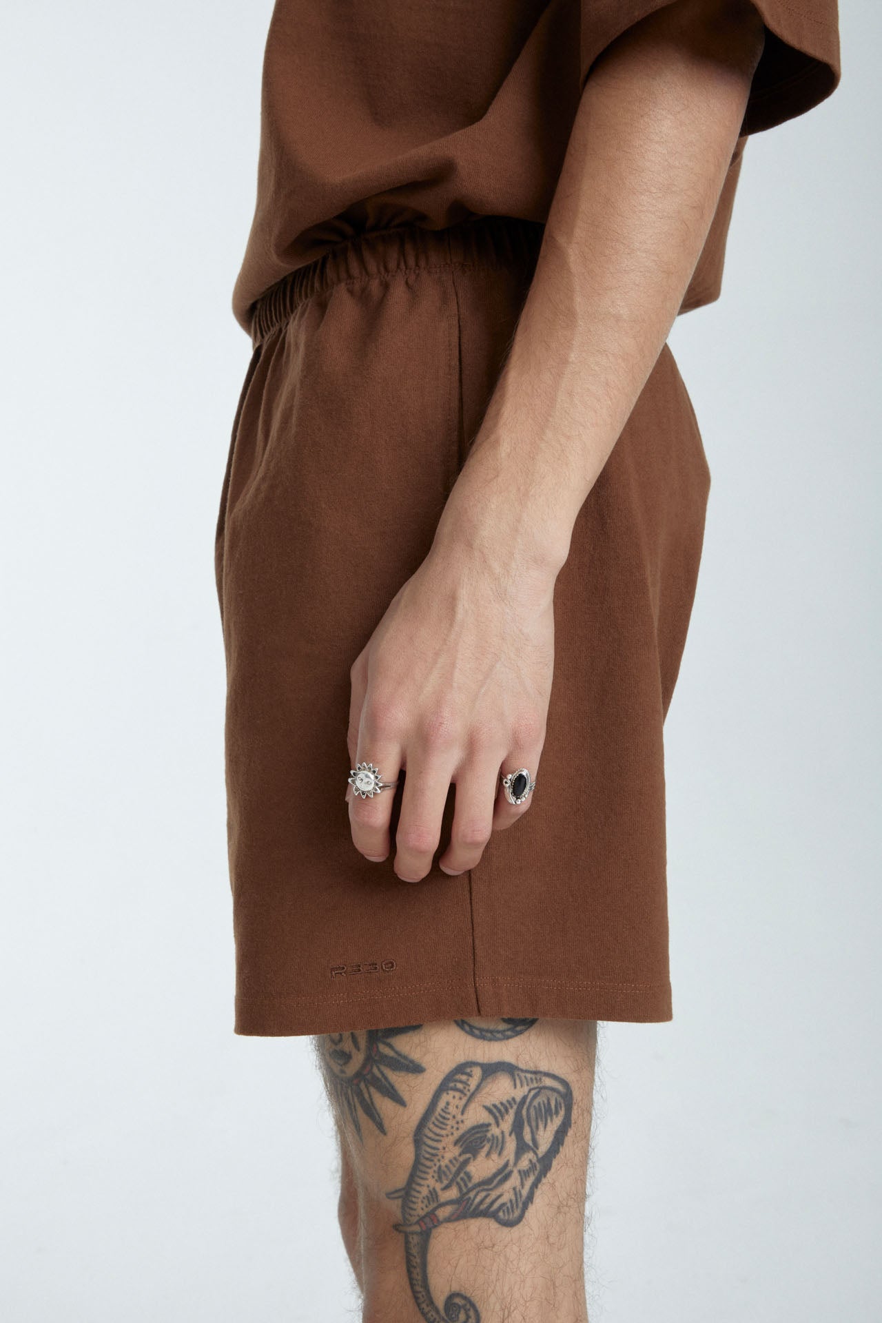 Unisex Heavy weight Cotton Shorts Brown