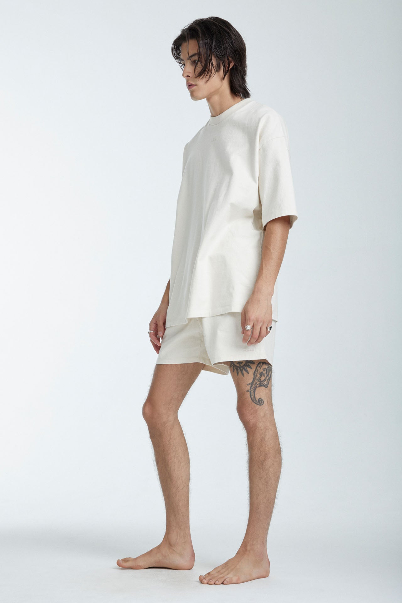 Unisex Heavy weight Cotton Shorts Ecru