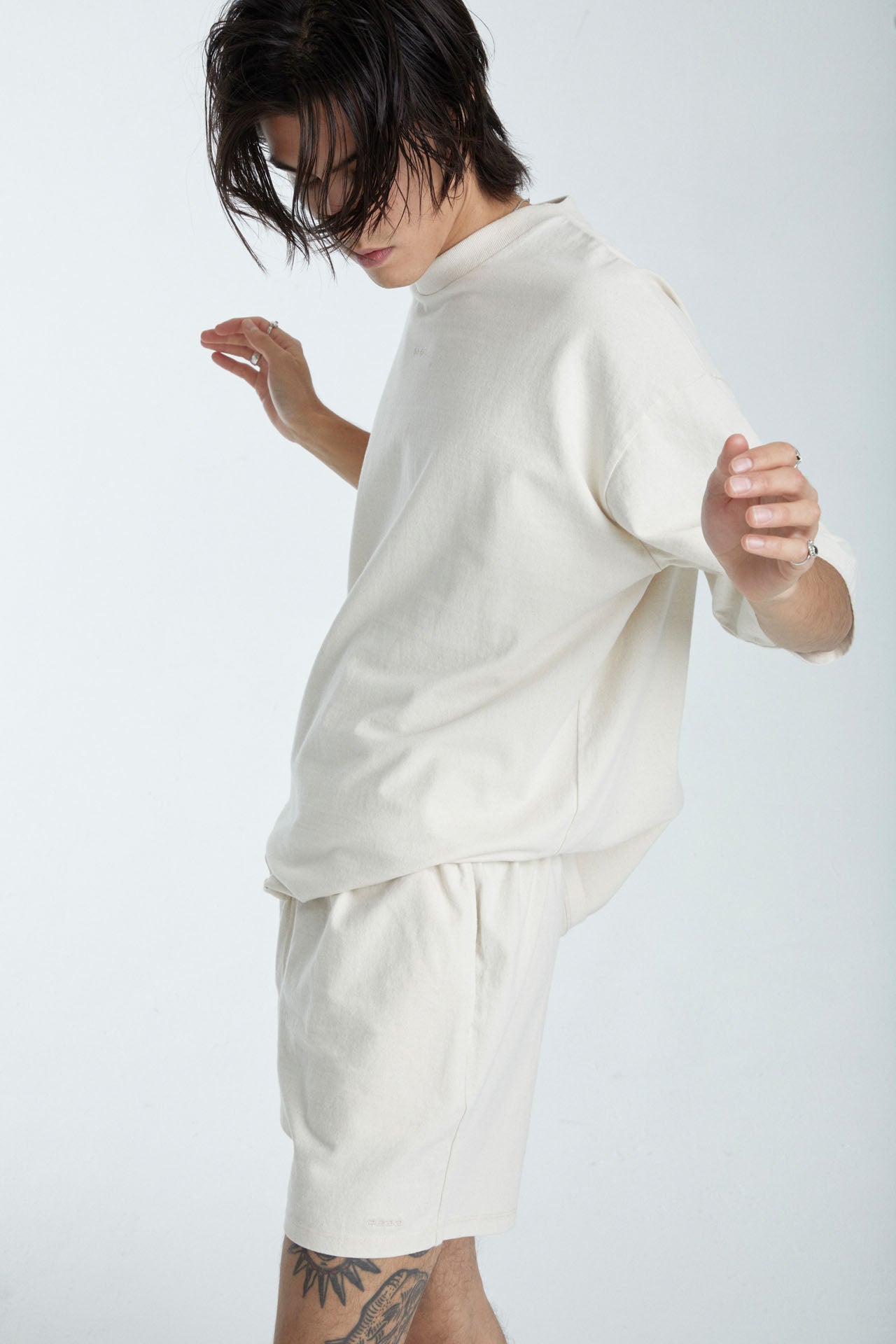 Unisex Heavy weight Cotton Shorts Ecru