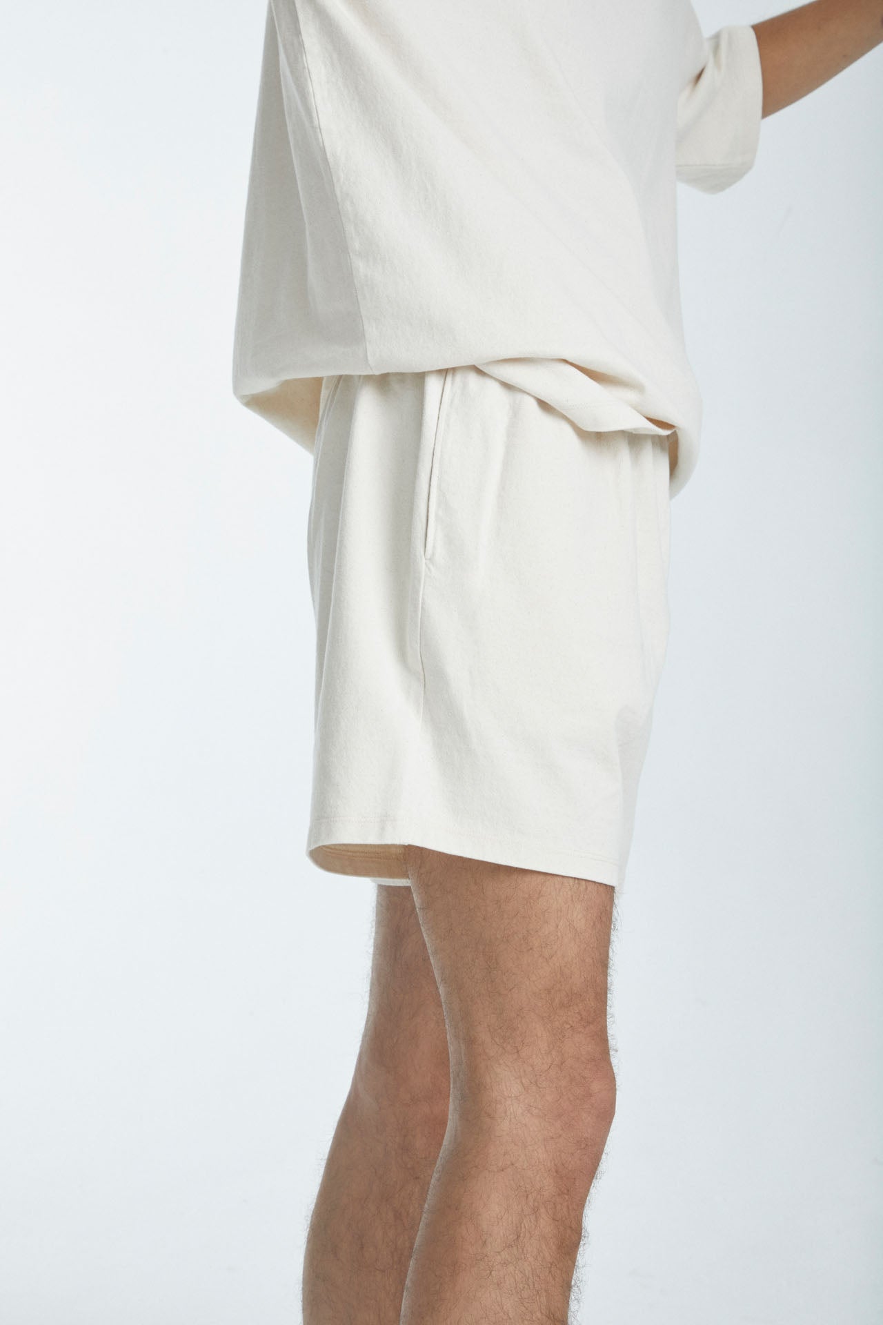 Unisex Heavy weight Cotton Shorts Ecru