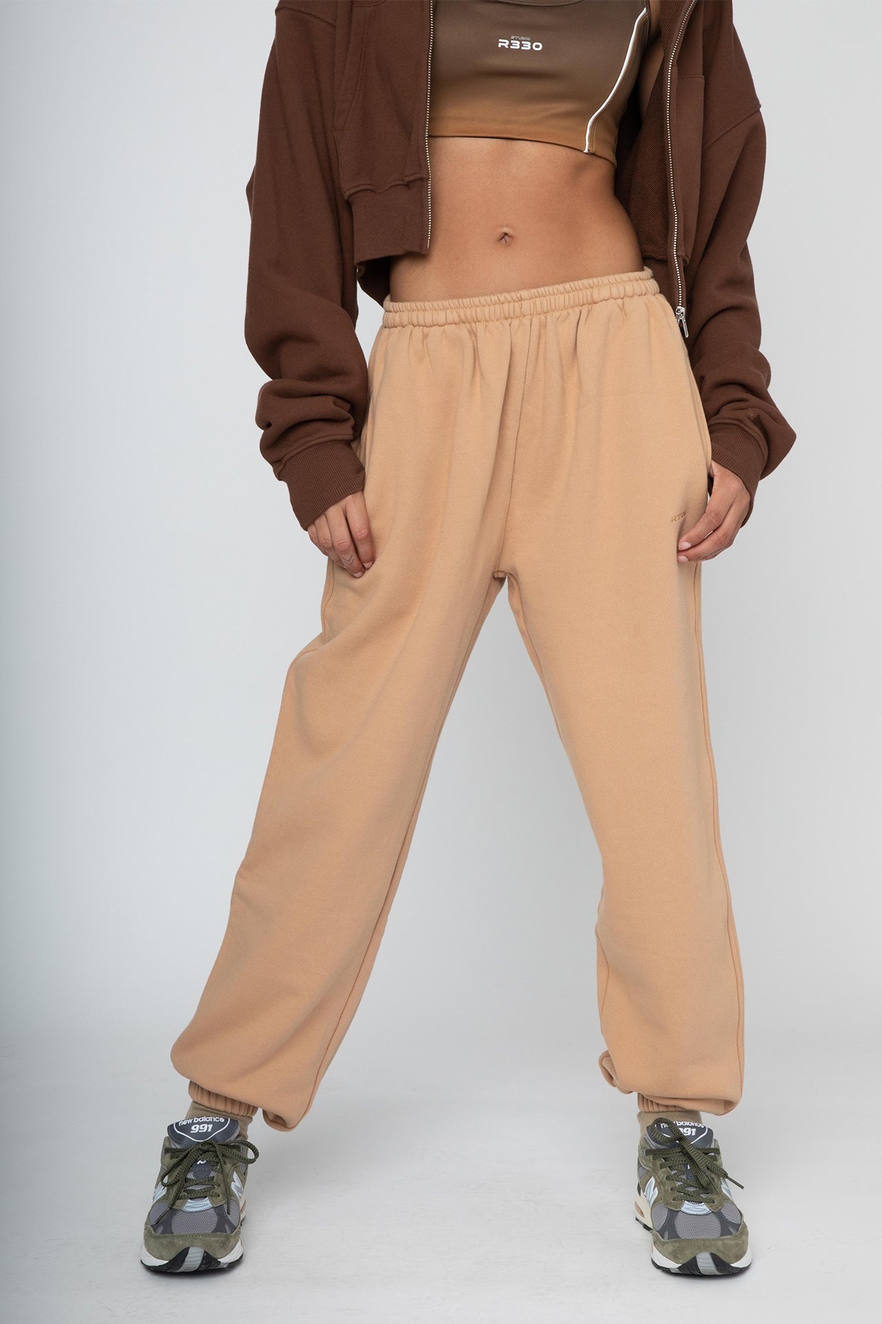Unisex Sweat Joggers Light Brown