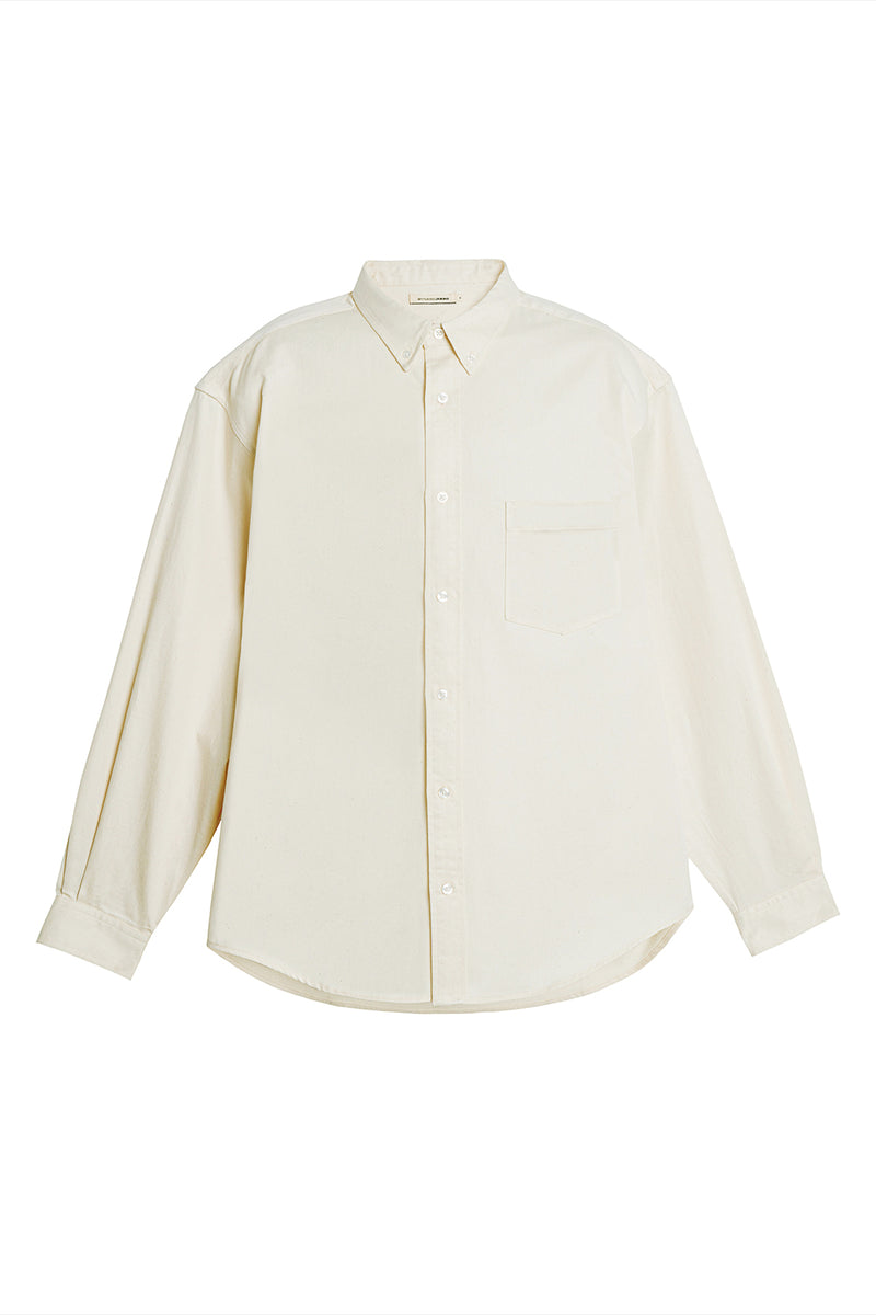 ECRU COTTON SHIRT - OVERSIZED FIT