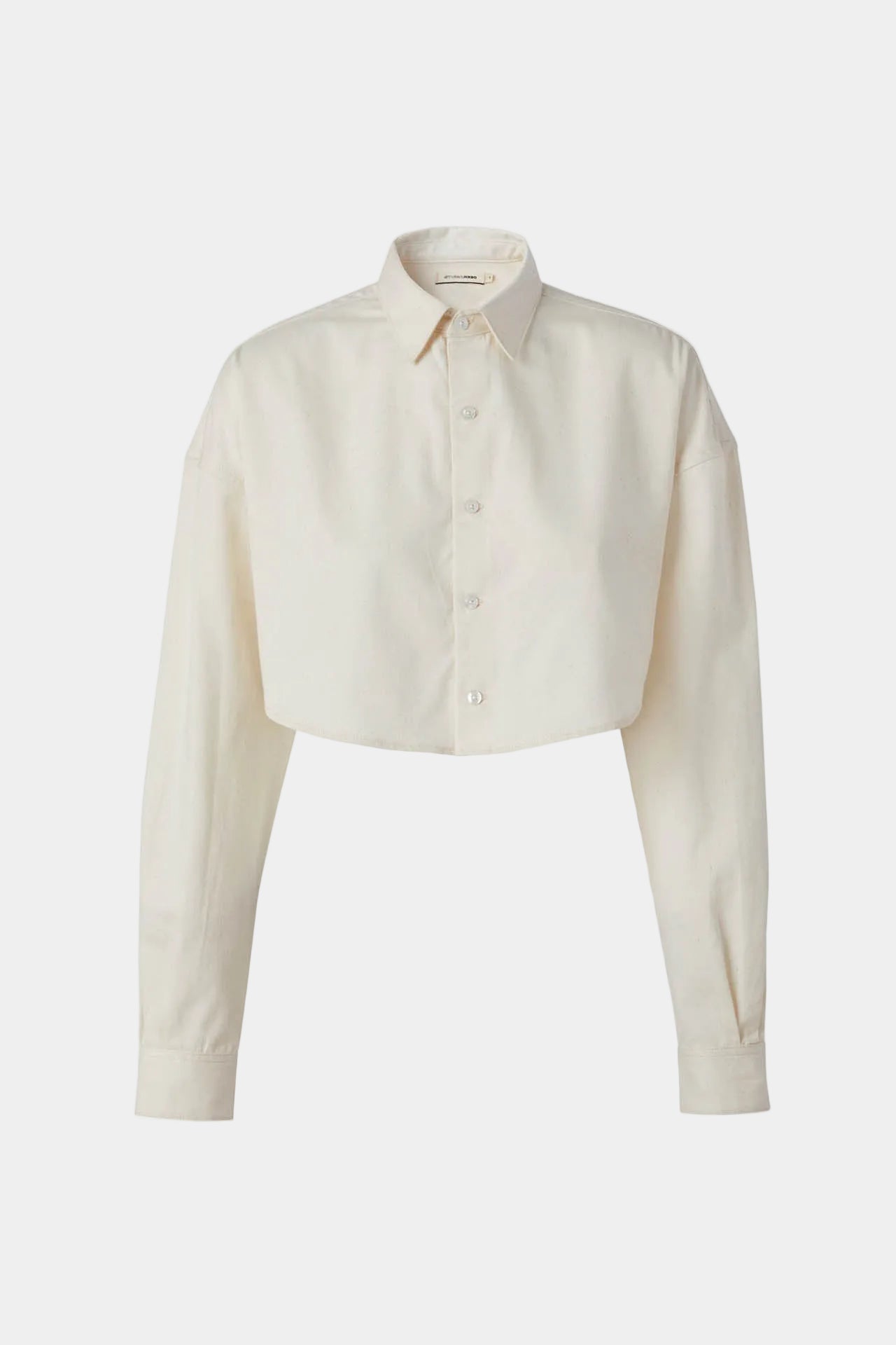 Ecru Cotton Shirt - Cropped Fit front