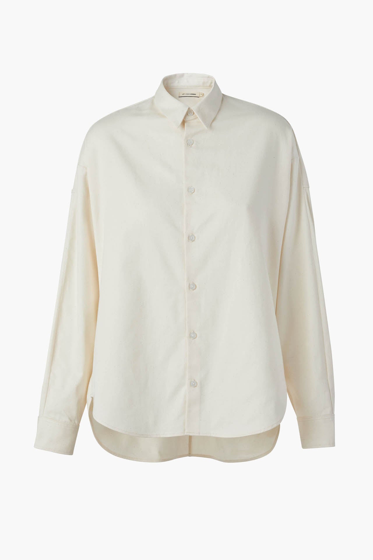 Ecru Cotton Shirt - Boyfriend Fit Ecru