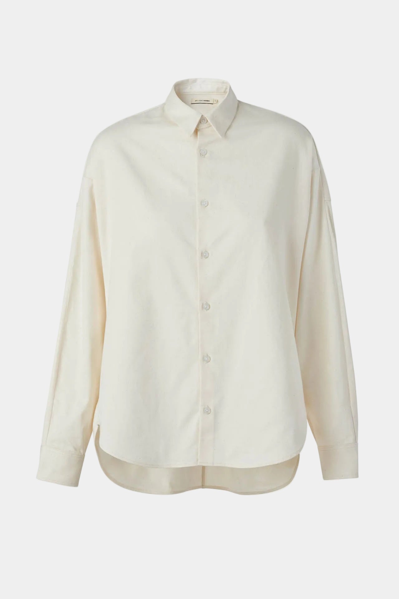 Ecru Cotton Shirt - Boyfriend Fit Ecru