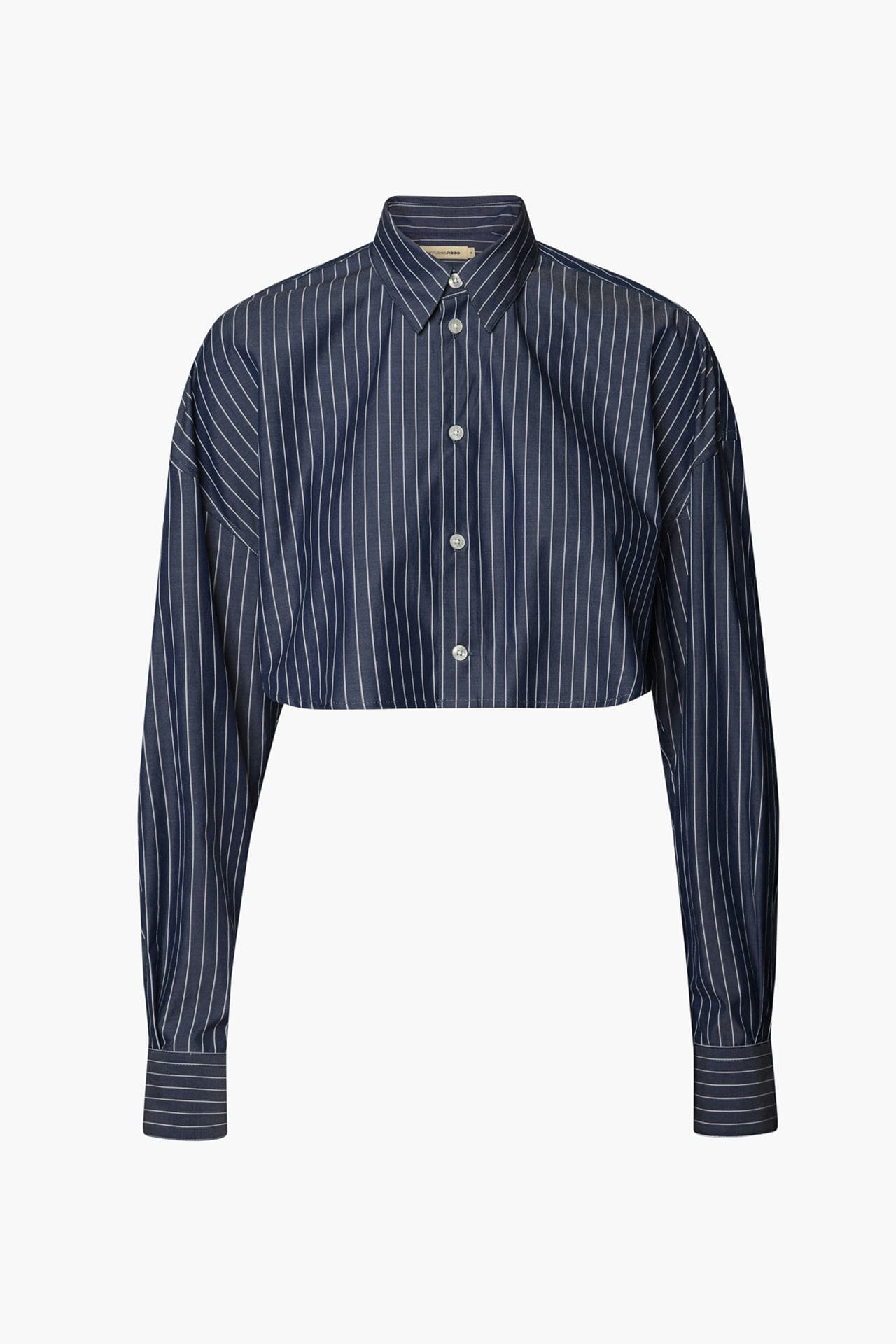 Cropped Shirt Navy Stripe