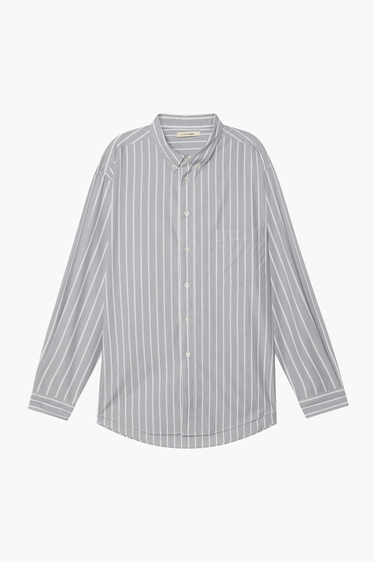 Striped Shirt - Unisex Oversized Fit Gray