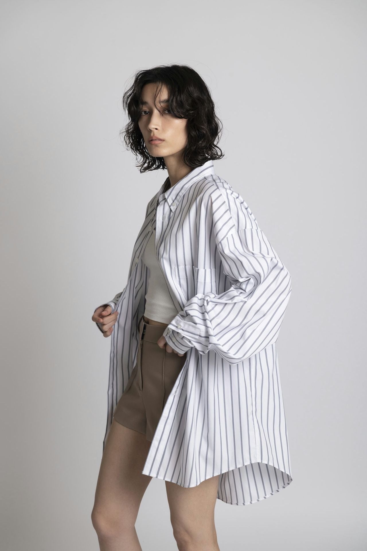 Striped Shirt - Unisex Oversized Fit White