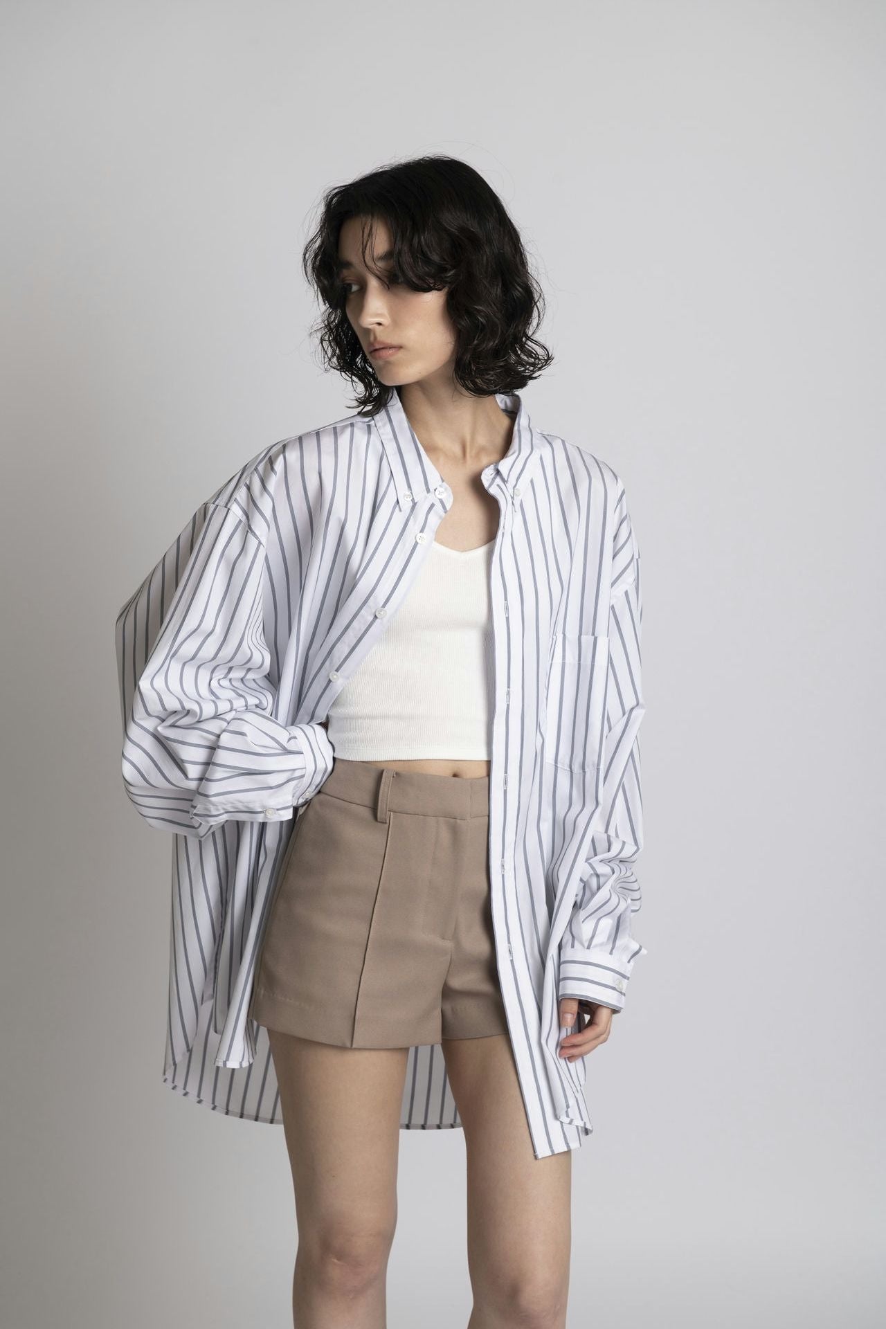 Striped Shirt - Unisex Oversized Fit White