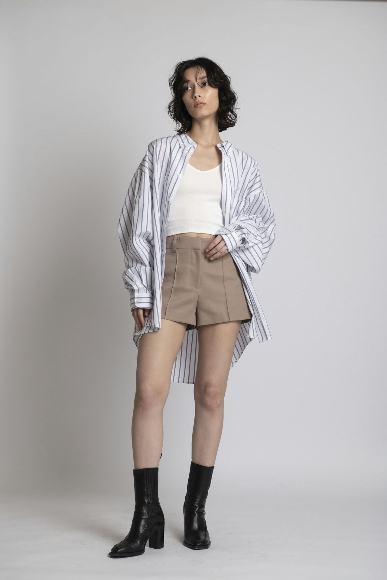 Striped Shirt - Unisex Oversized Fit White