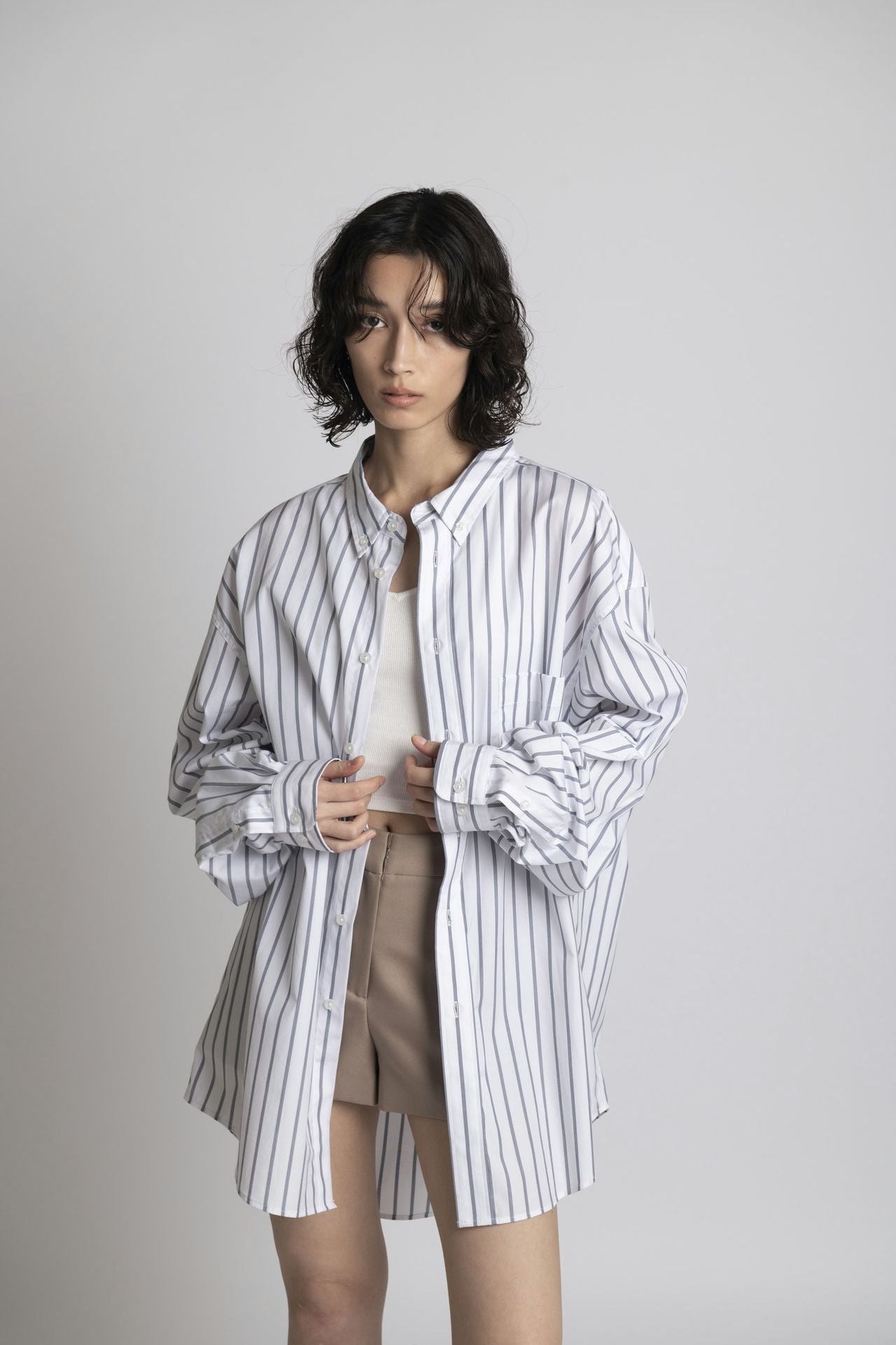 Striped Shirt - Unisex Oversized Fit White