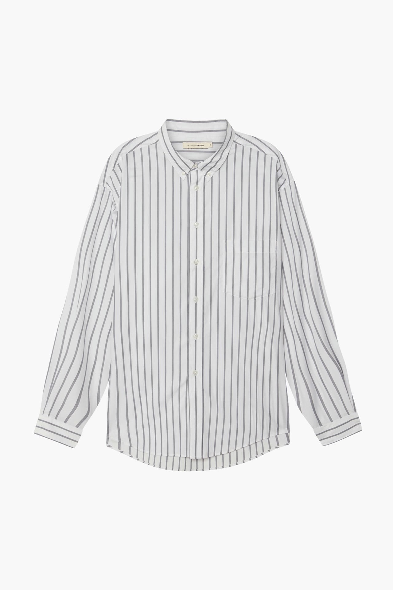 Striped Shirt - Unisex Oversized Fit White