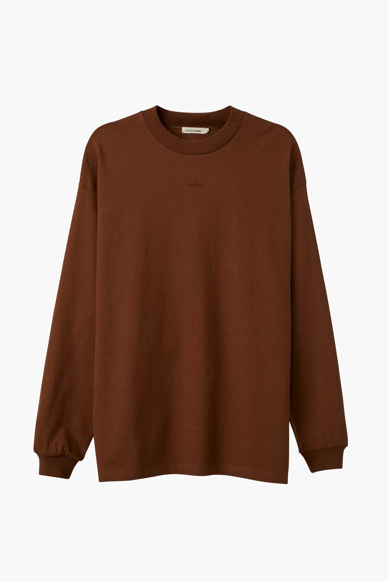 Unisex Oversized Heavy Weight Cotton Long Sleeve Tee Brown