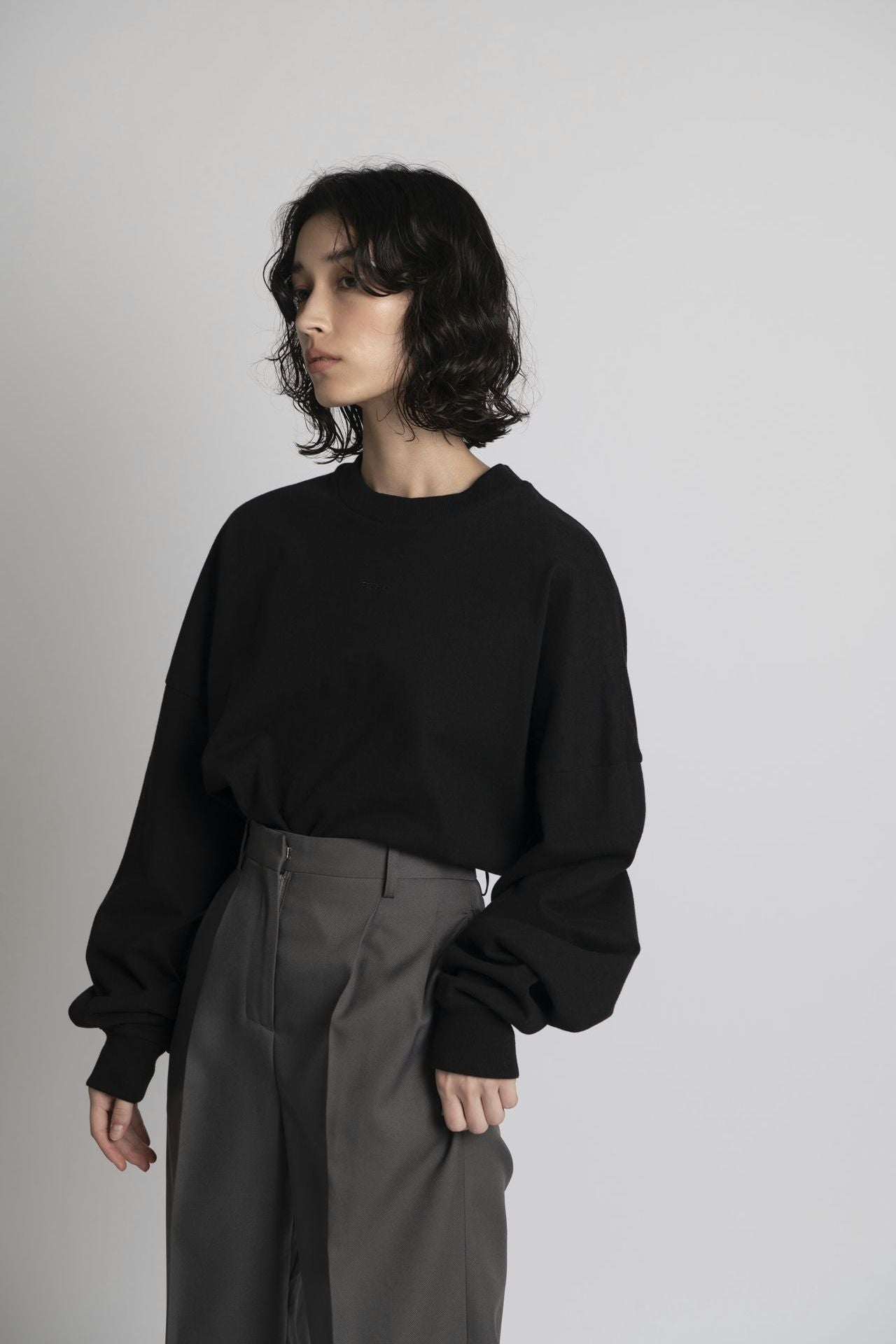 Unisex Cotton Oversized Boxed Long Tee Black