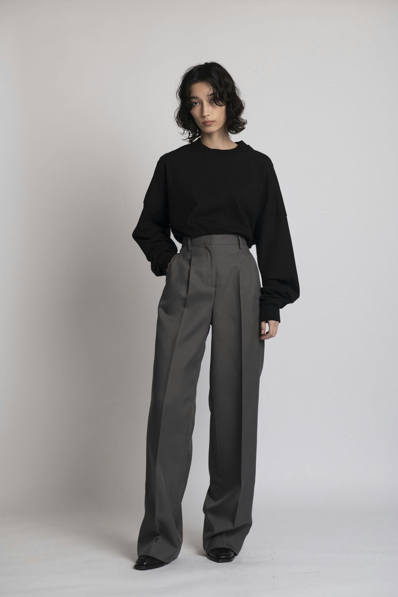 Unisex Cotton Oversized Boxed Long Tee Black