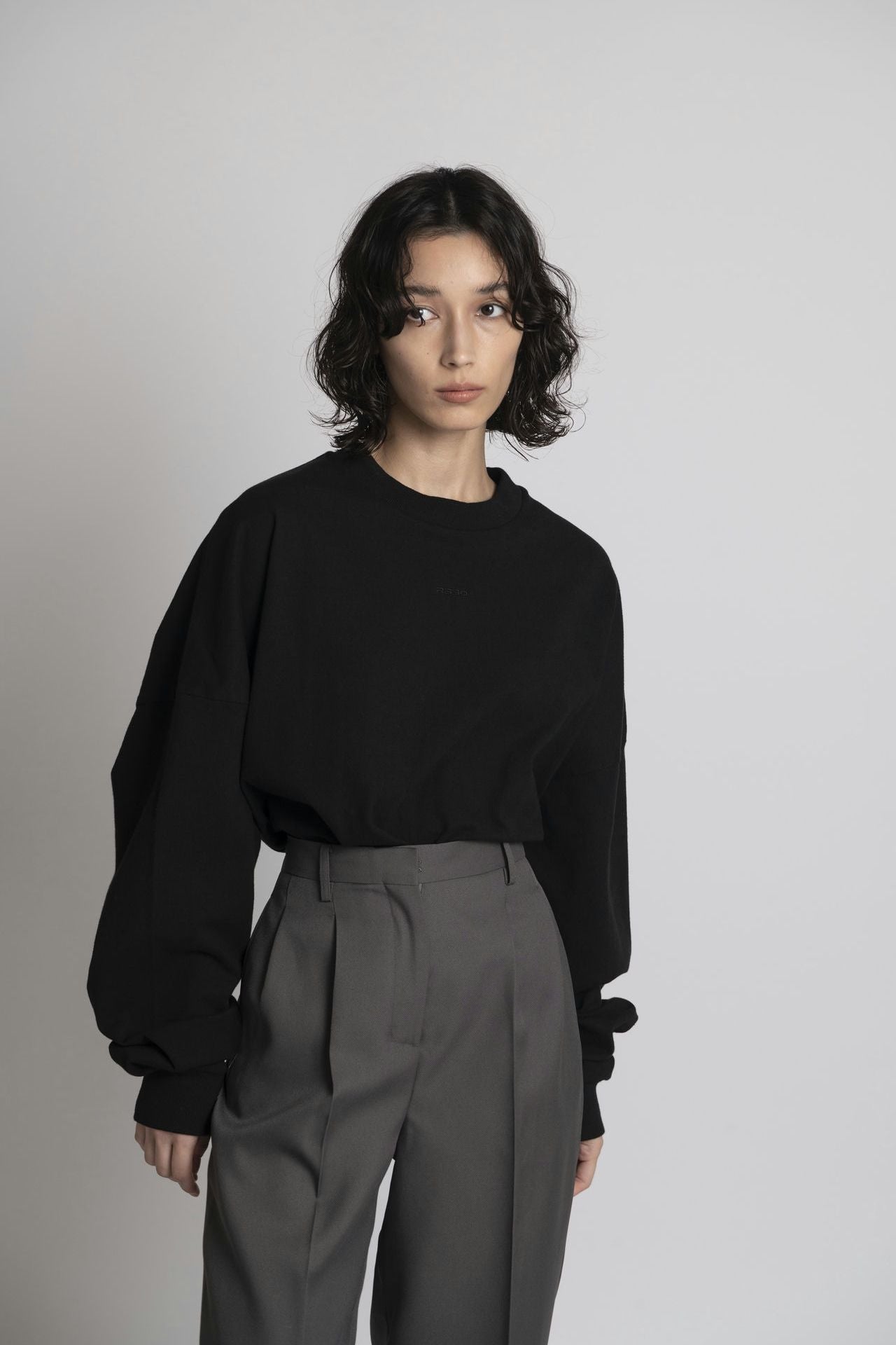 Unisex Cotton Oversized Boxed Long Tee Black