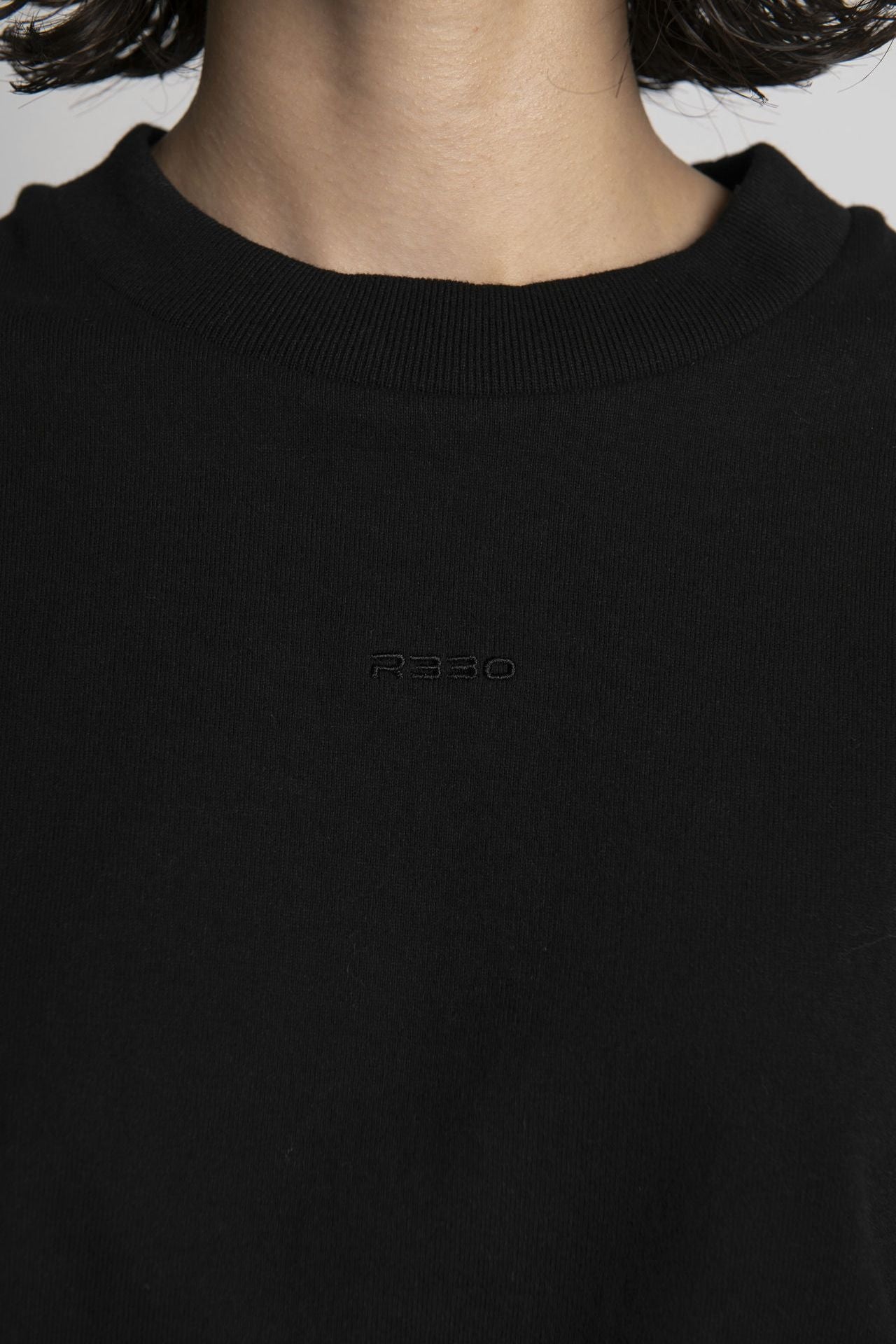 Unisex Cotton Oversized Boxed Long Tee Black