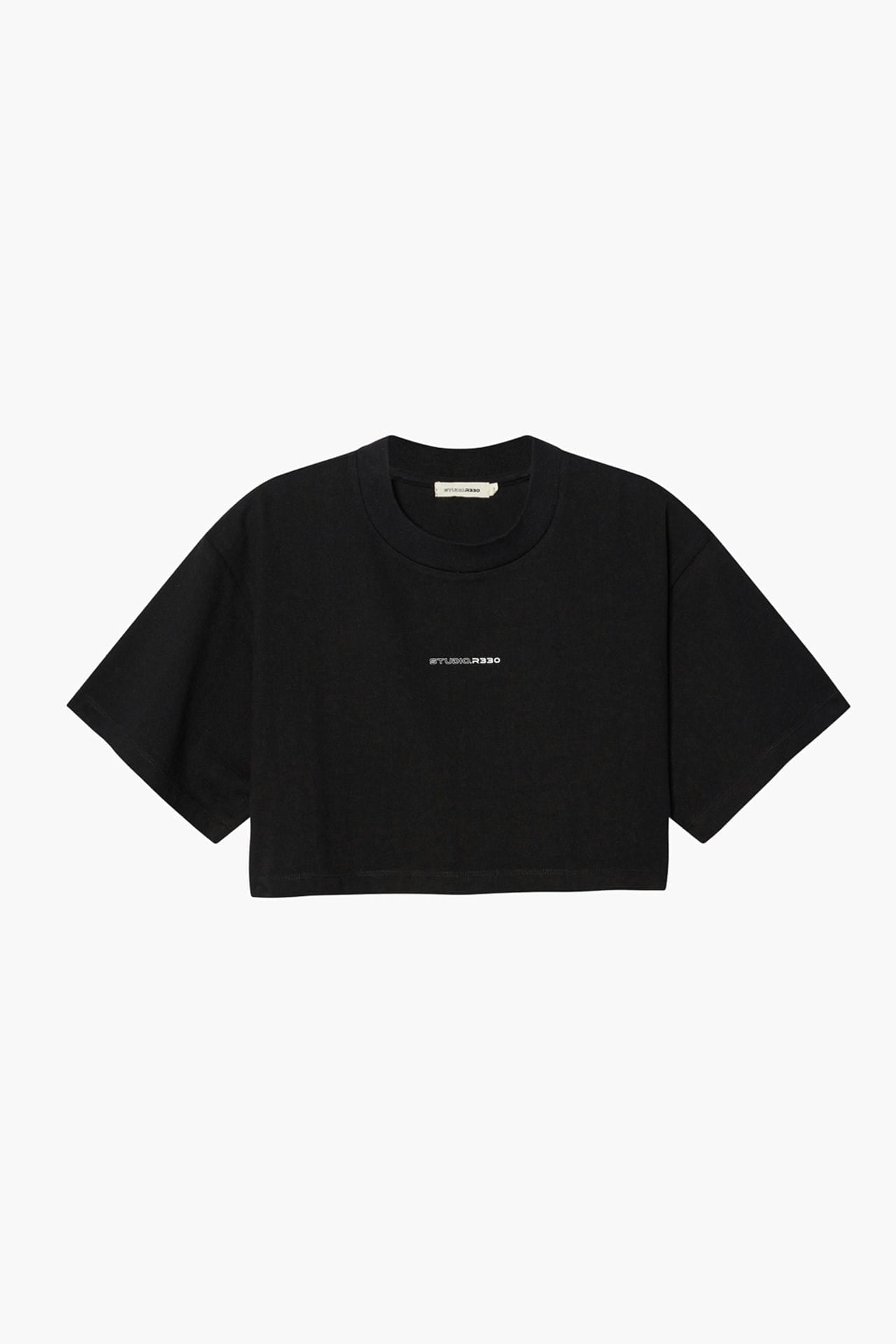 Logo Cropped Tee - Black