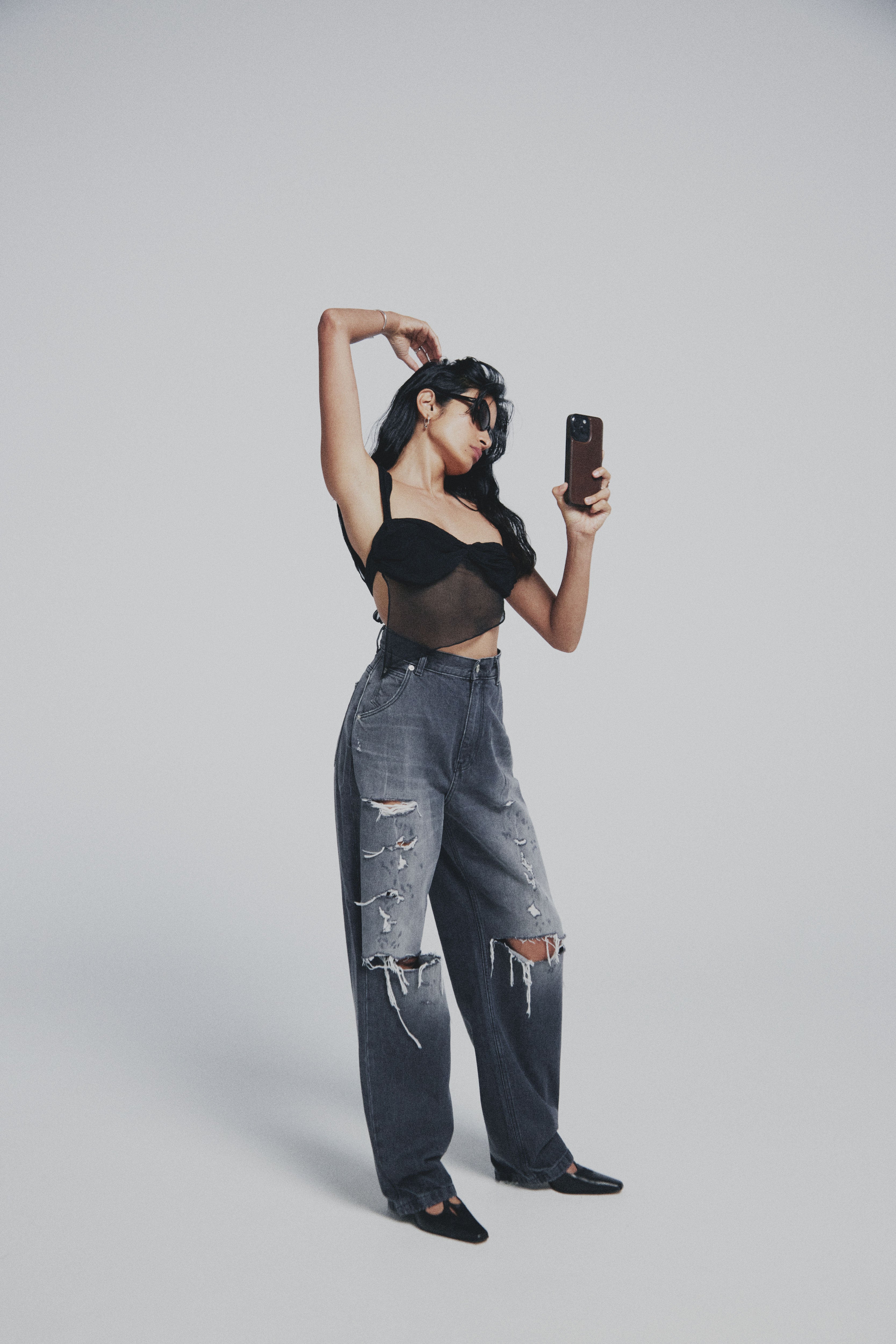 VINTAGE WIDE TAPERED GRAY CRUSH