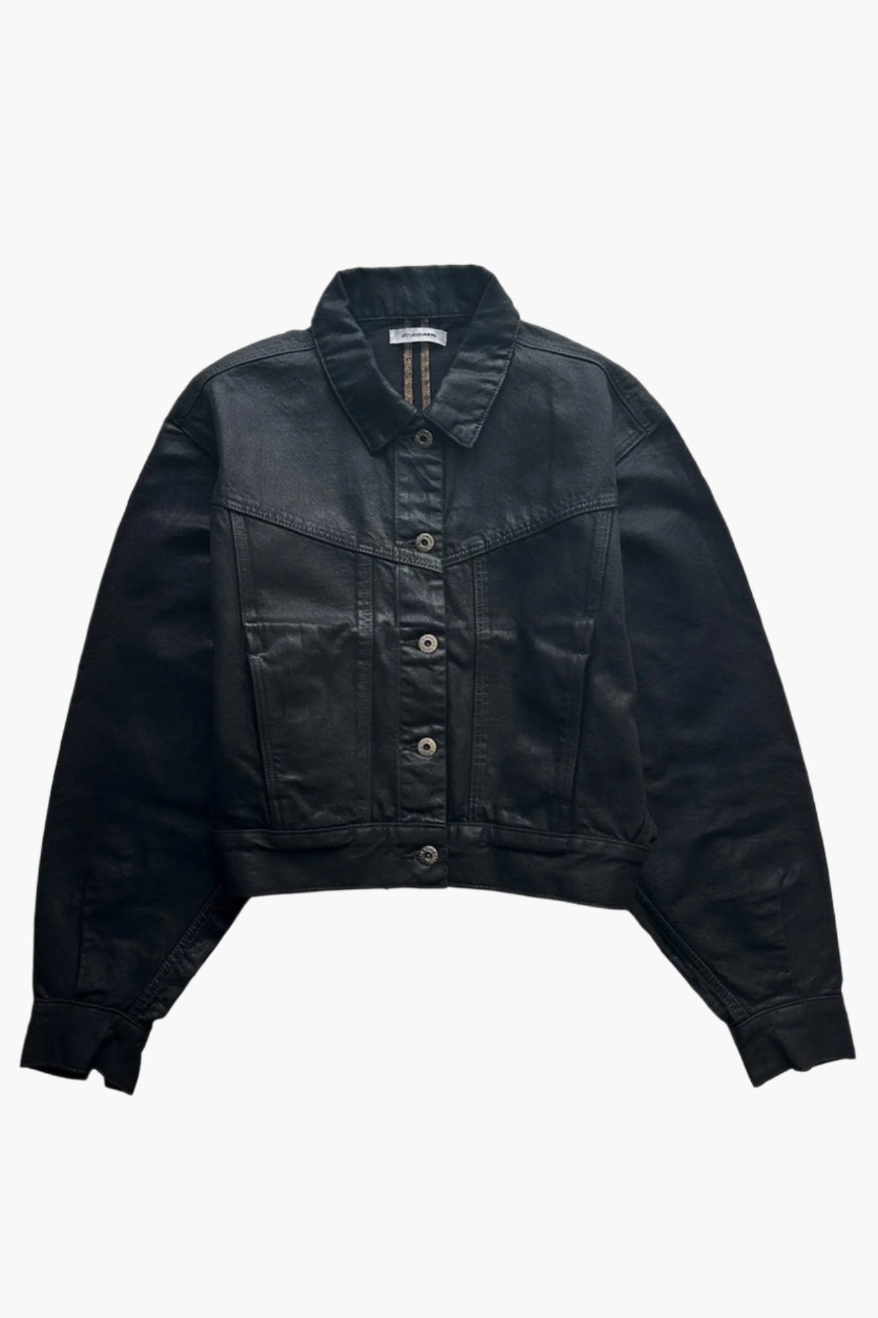 Coated Denim Jacket - Black