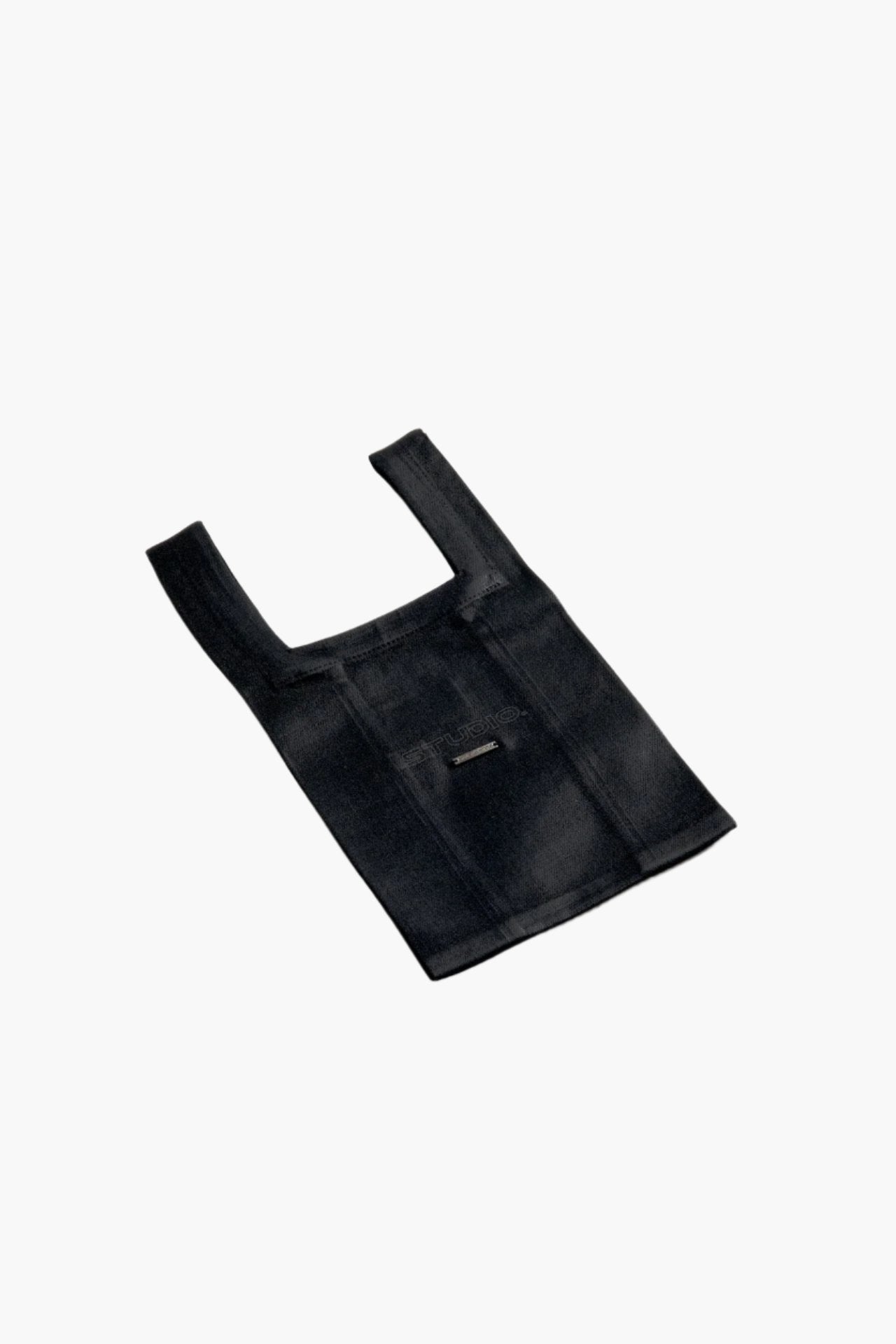 COATED DENIM MARCHE BAG SMALL BLACK COATING