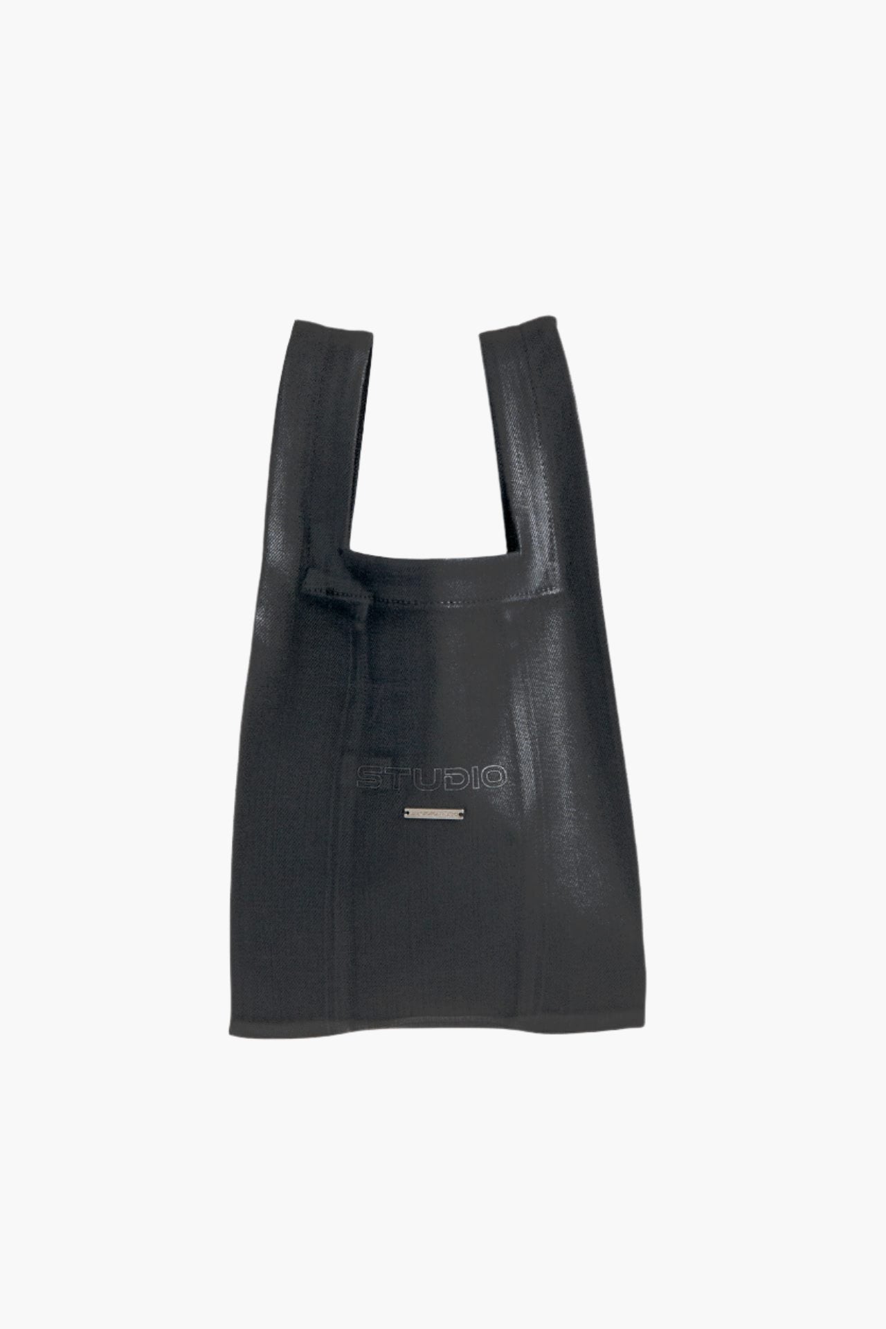 COATED DENIM MARCHE BAG SMALL BLACK COATING